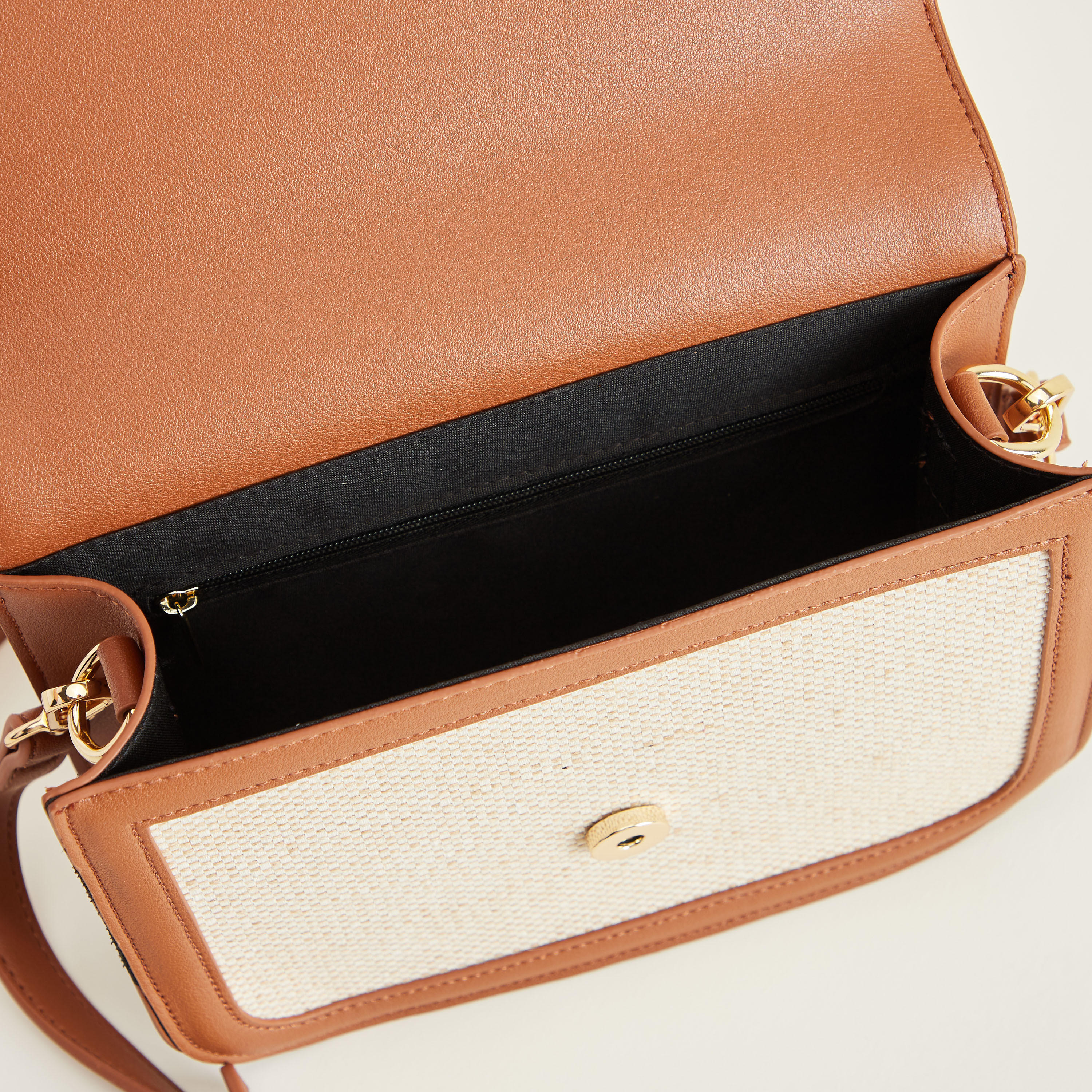 Textured Crossbody Bag with Magnetic Snap Closure and Adjustable Strap-women-bagsandwallets-handbags-image-6