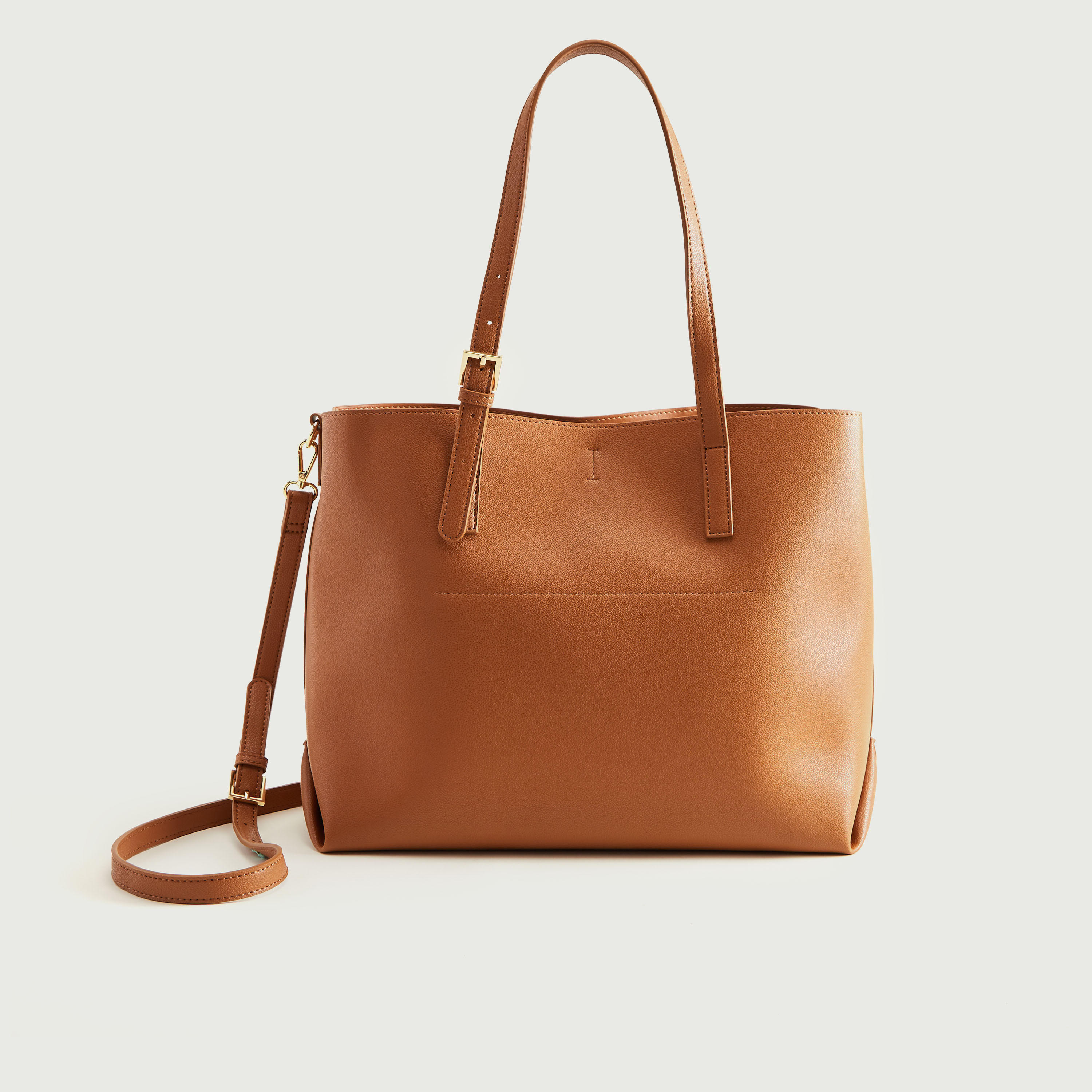 شنطة توتي بارزة الملمس بمقابض مزدوجة وحزام قابل للفصل-women-bagsandwallets-handbags-image-1