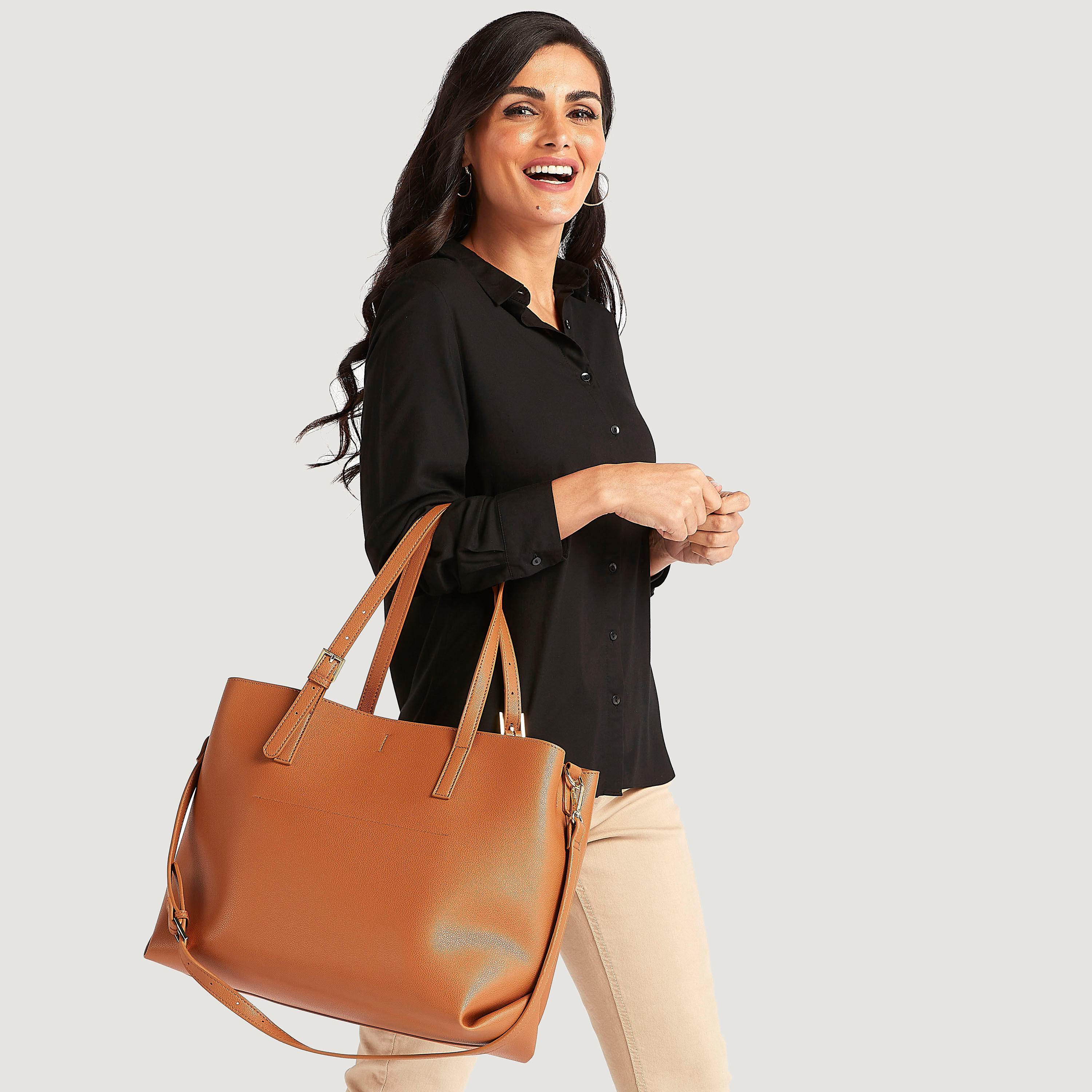 شنطة توتي بارزة الملمس بمقابض مزدوجة وحزام قابل للفصل-women-bagsandwallets-handbags-image-2