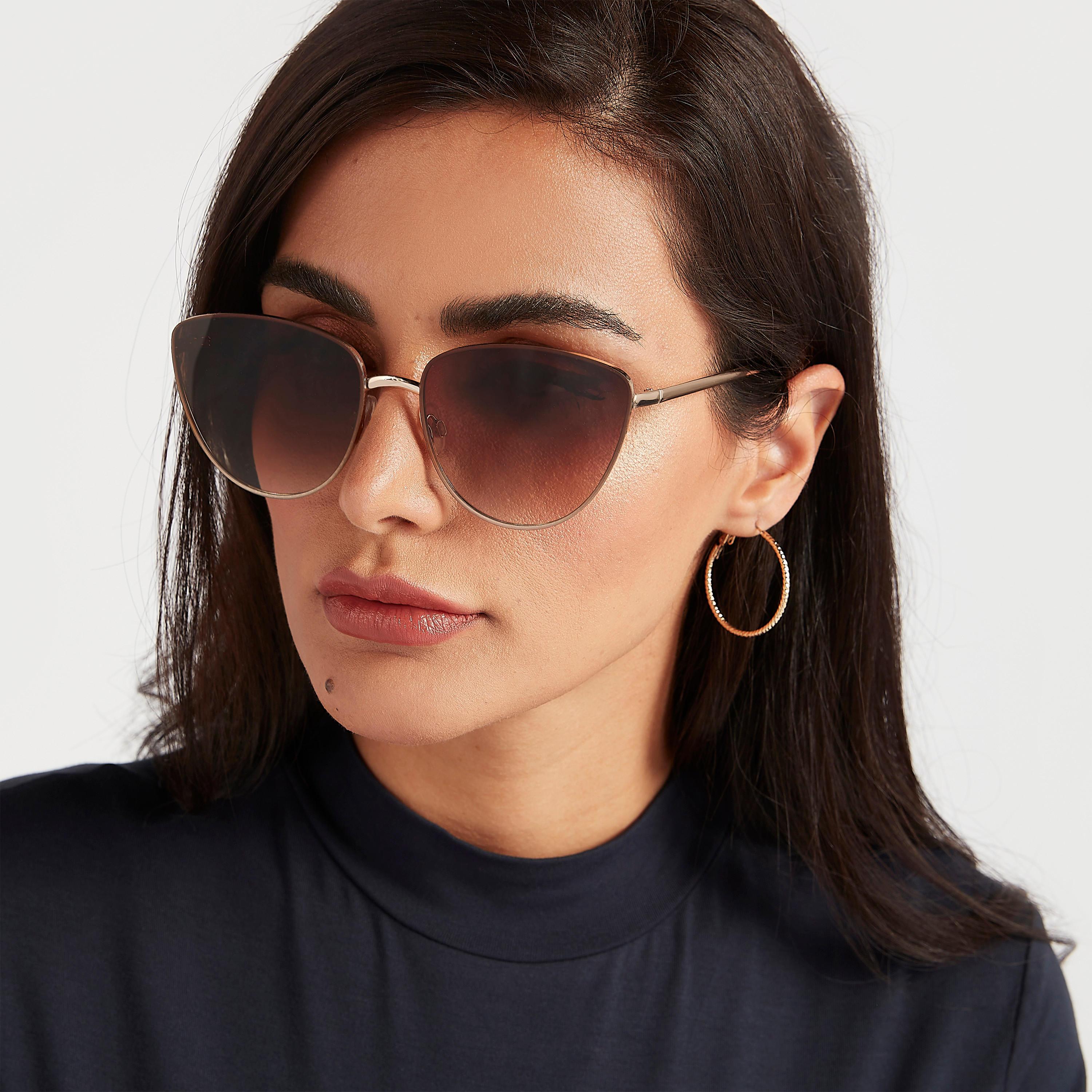 نظّارة شمسيّة عين القطة بإطار كامل ووسادات أنف-women-sunglasses-image-2