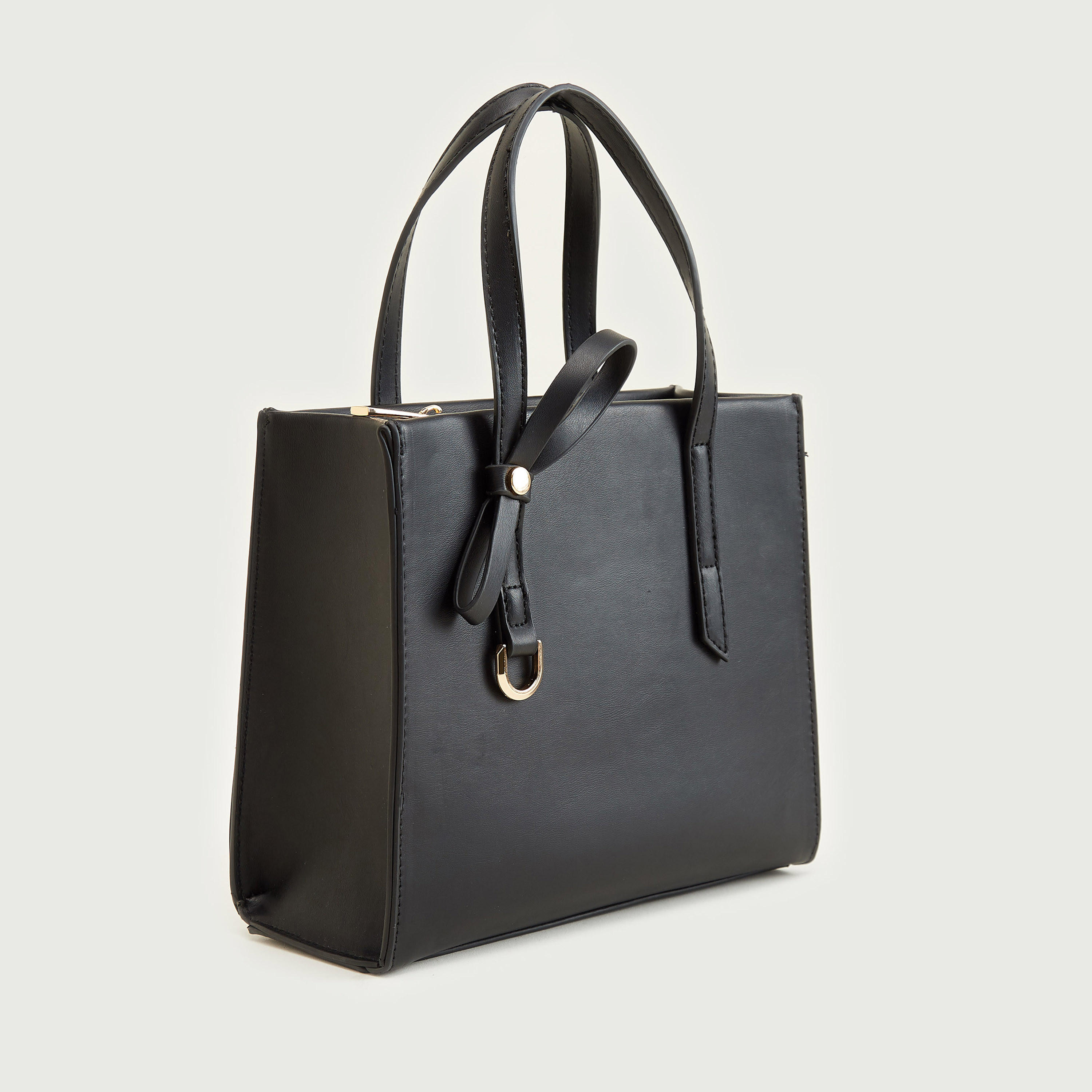 شنطة توتي سادة بسحّاب إغلاق ومقابض مزدوجة-women-bagsandwallets-handbags-image-3