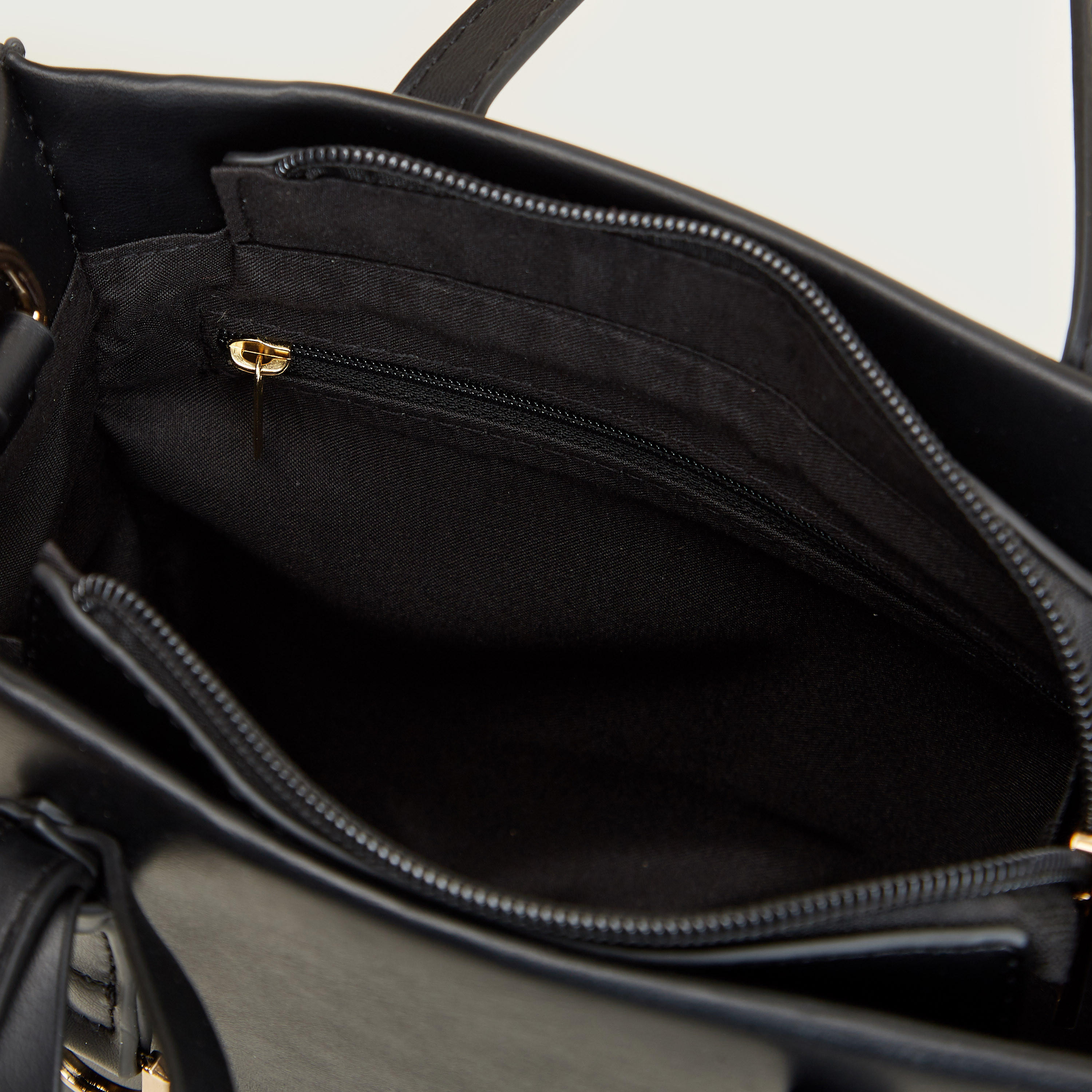 شنطة توتي سادة بسحّاب إغلاق ومقابض مزدوجة-women-bagsandwallets-handbags-image-1