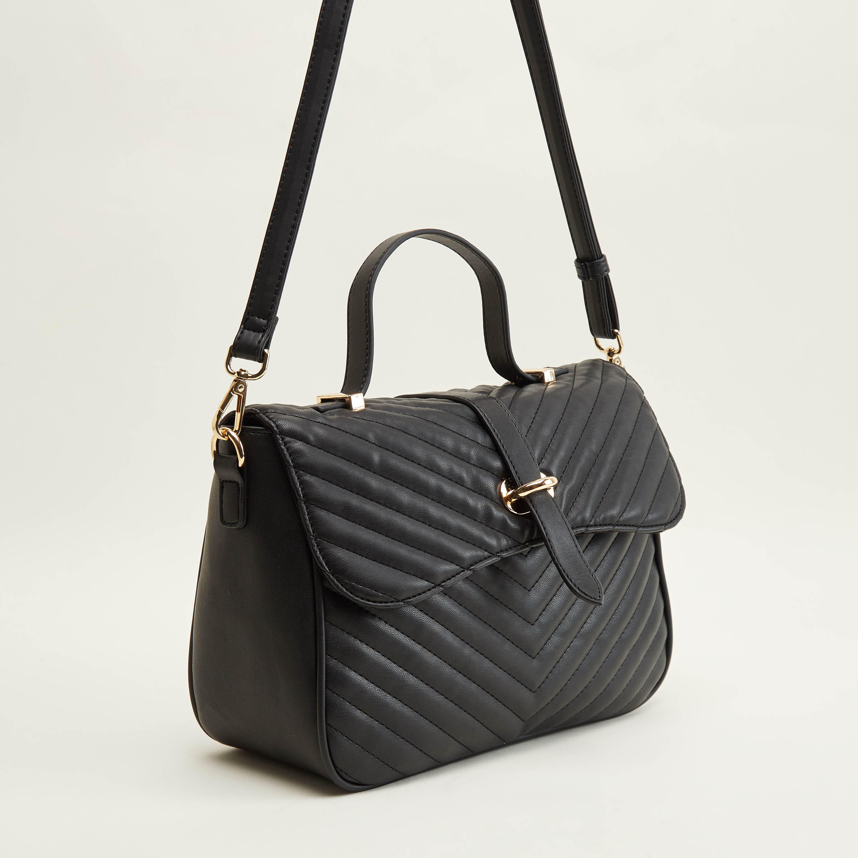 شنطة كروس بودي مبطّنة برز إغلاق مغناطيسي وحزام قابل للتعديل-women-bagsandwallets-handbags-image-3