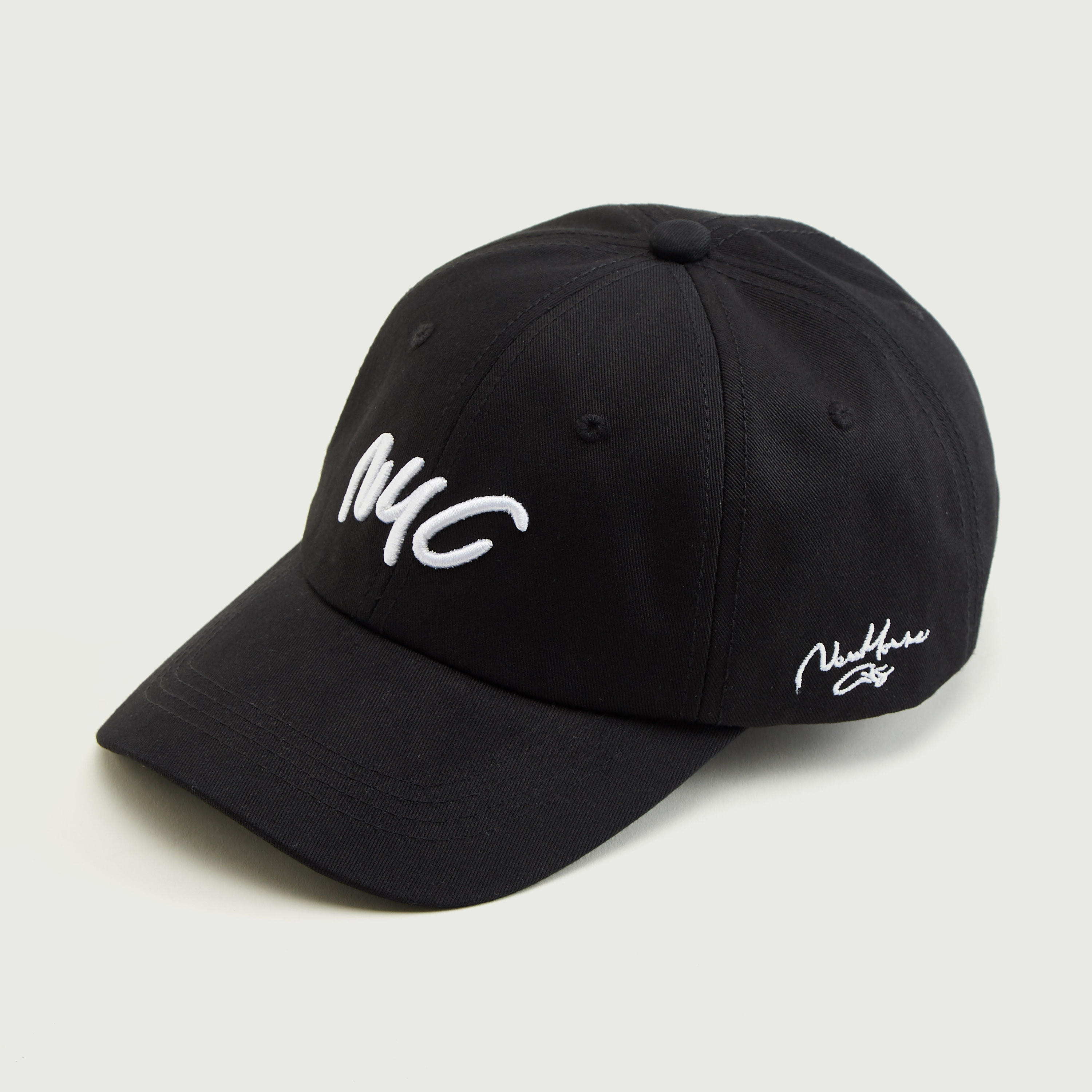 Embroidered Cap with Plate Buckle Strap Back-women-clothingaccessories-capsandhats-image-1