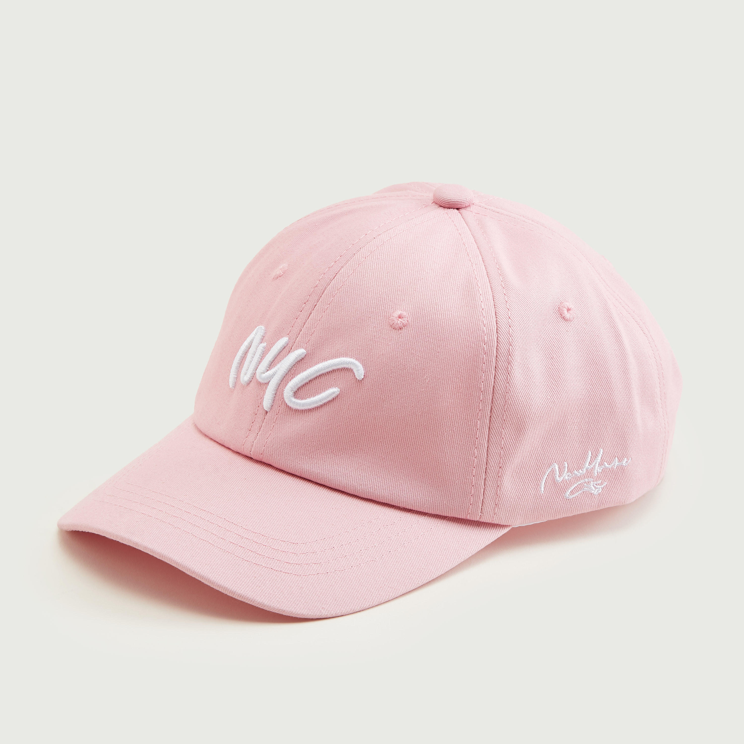 Embroidered Cap with Plate Buckle Strap Back-women-clothingaccessories-capsandhats-image-1