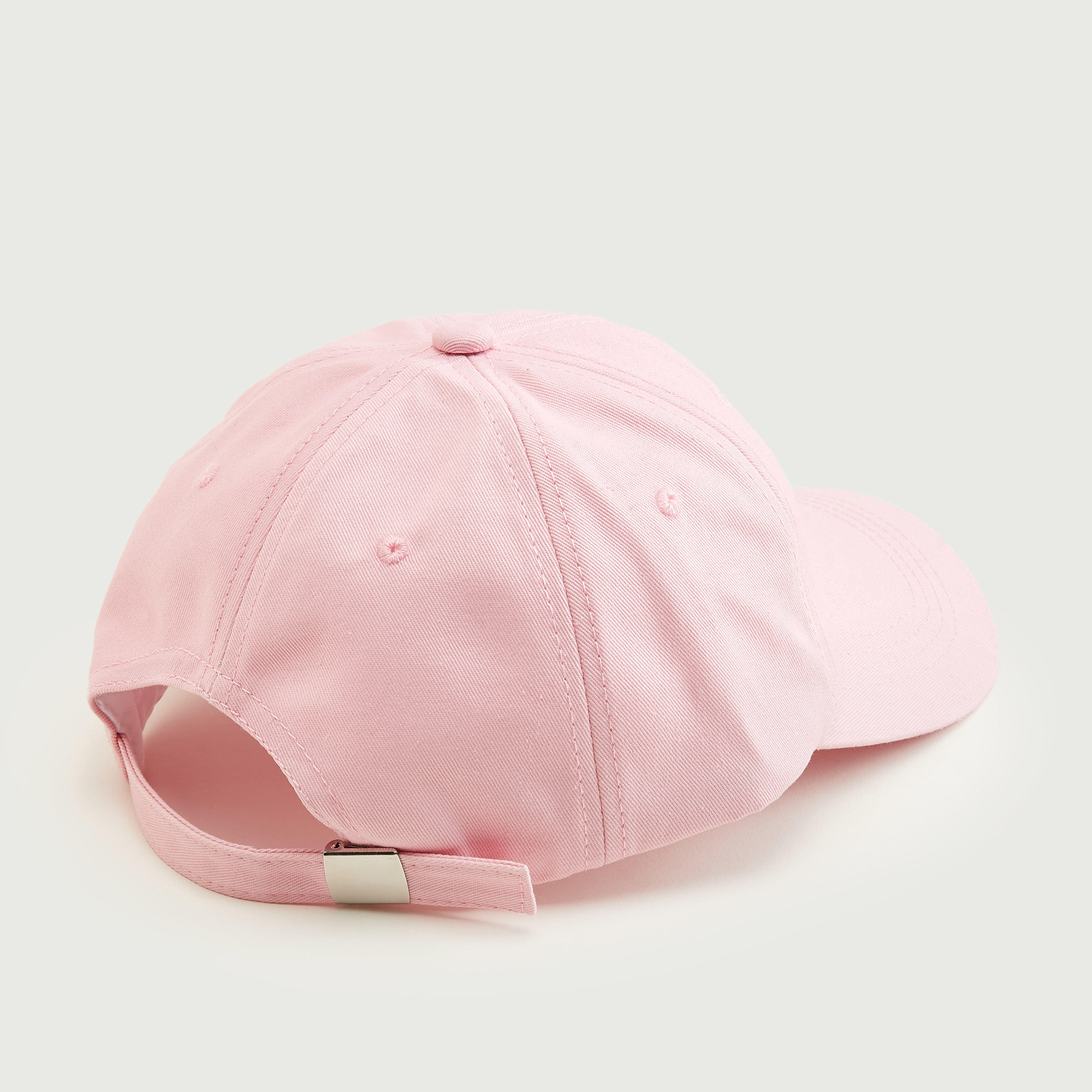 Embroidered Cap with Plate Buckle Strap Back-women-clothingaccessories-capsandhats-image-6