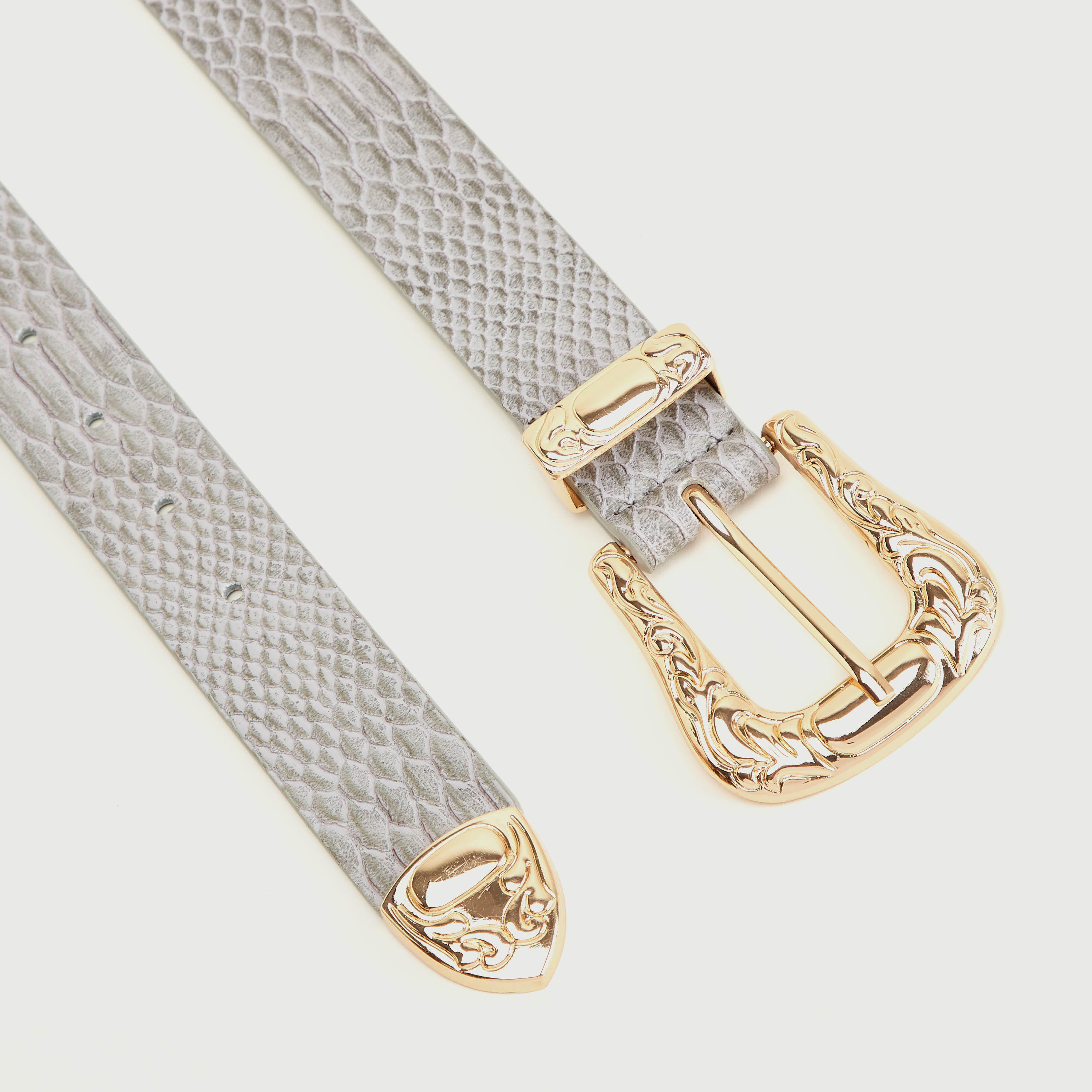 حزام بتصميم جلد حيوان بارز الملمس وإبزيم بدبوس-women-clothingaccessories-belts-image-4