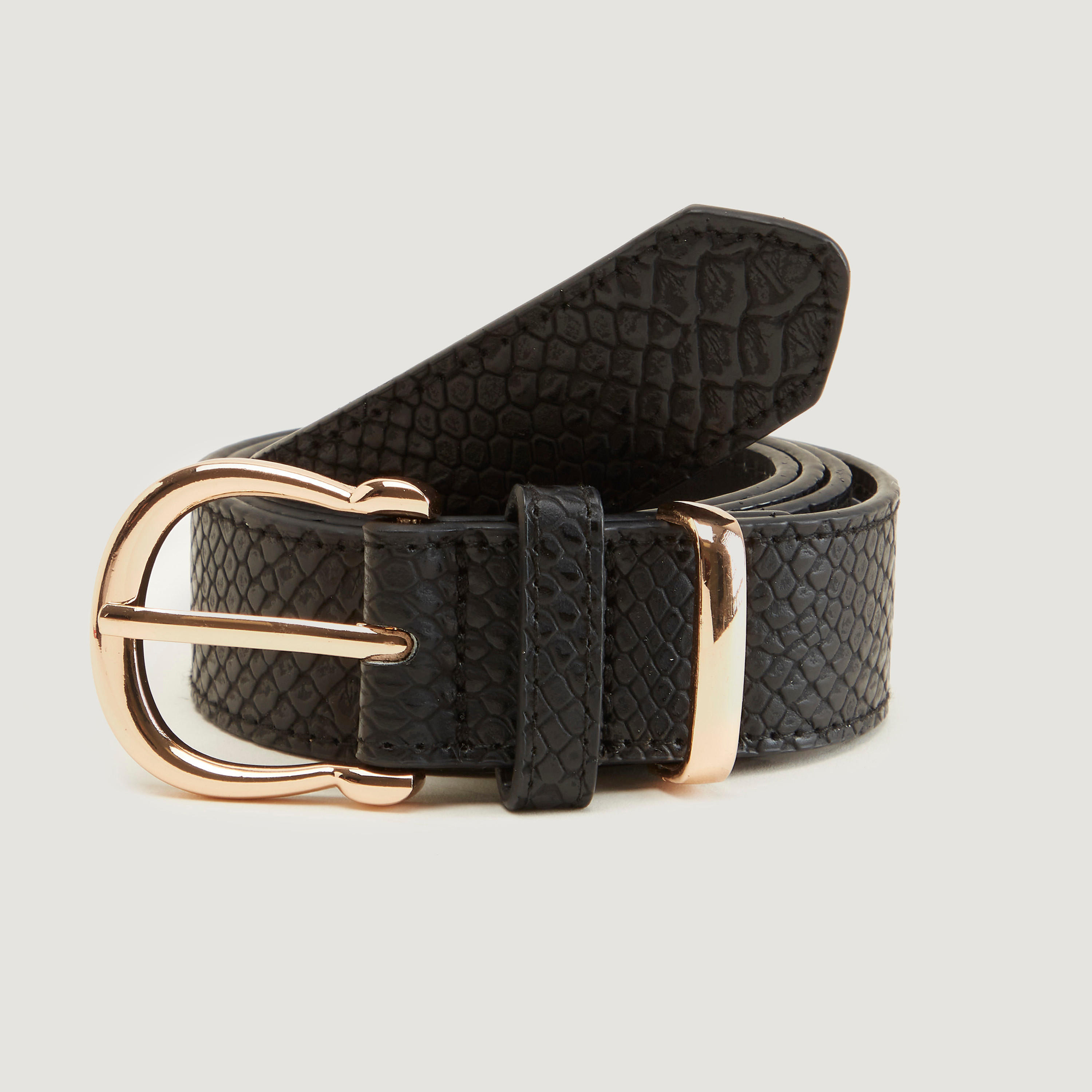 حزام بتصميم جلد حيوان بارز الملمس وإبزيم بدبوس-women-clothingaccessories-belts-image-5