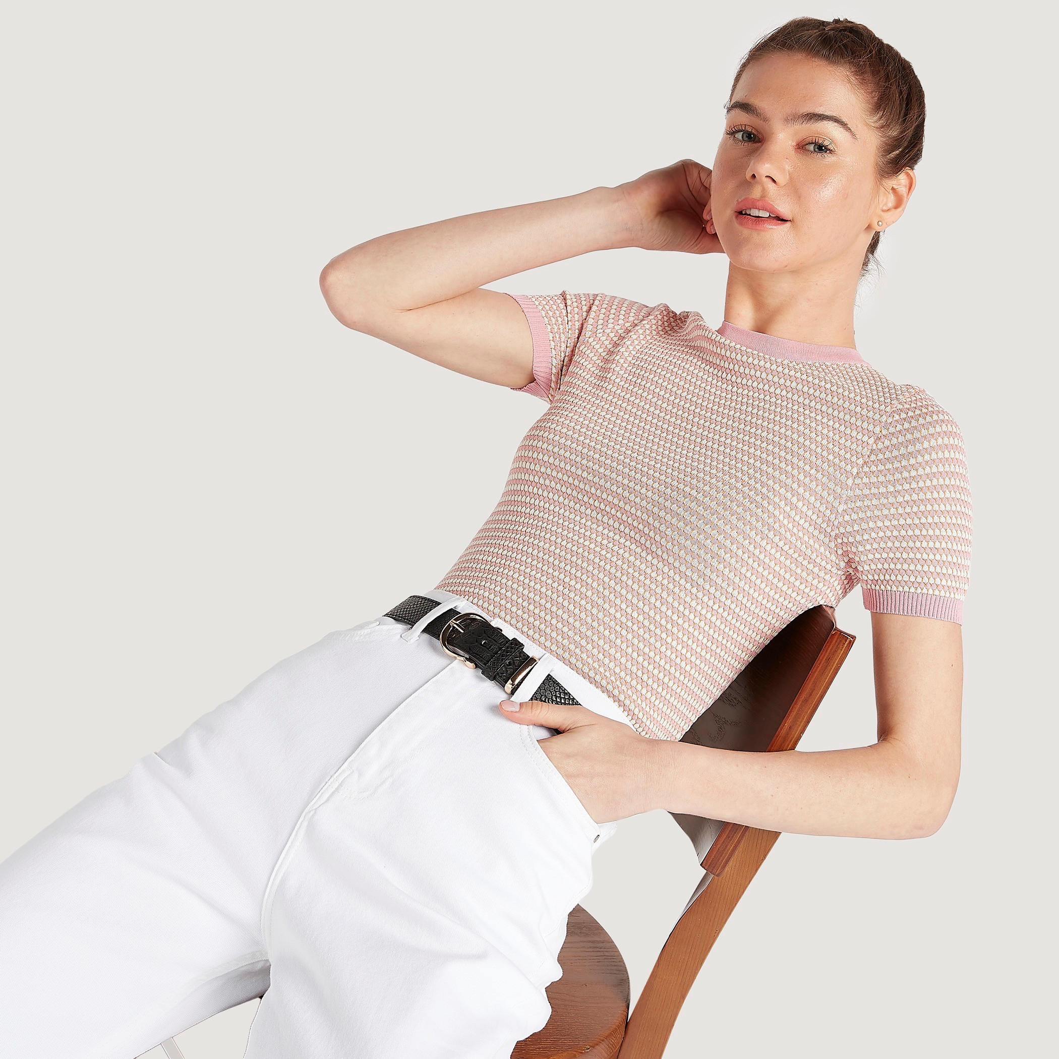 حزام بتصميم جلد حيوان بارز الملمس وإبزيم بدبوس-women-clothingaccessories-belts-image-4