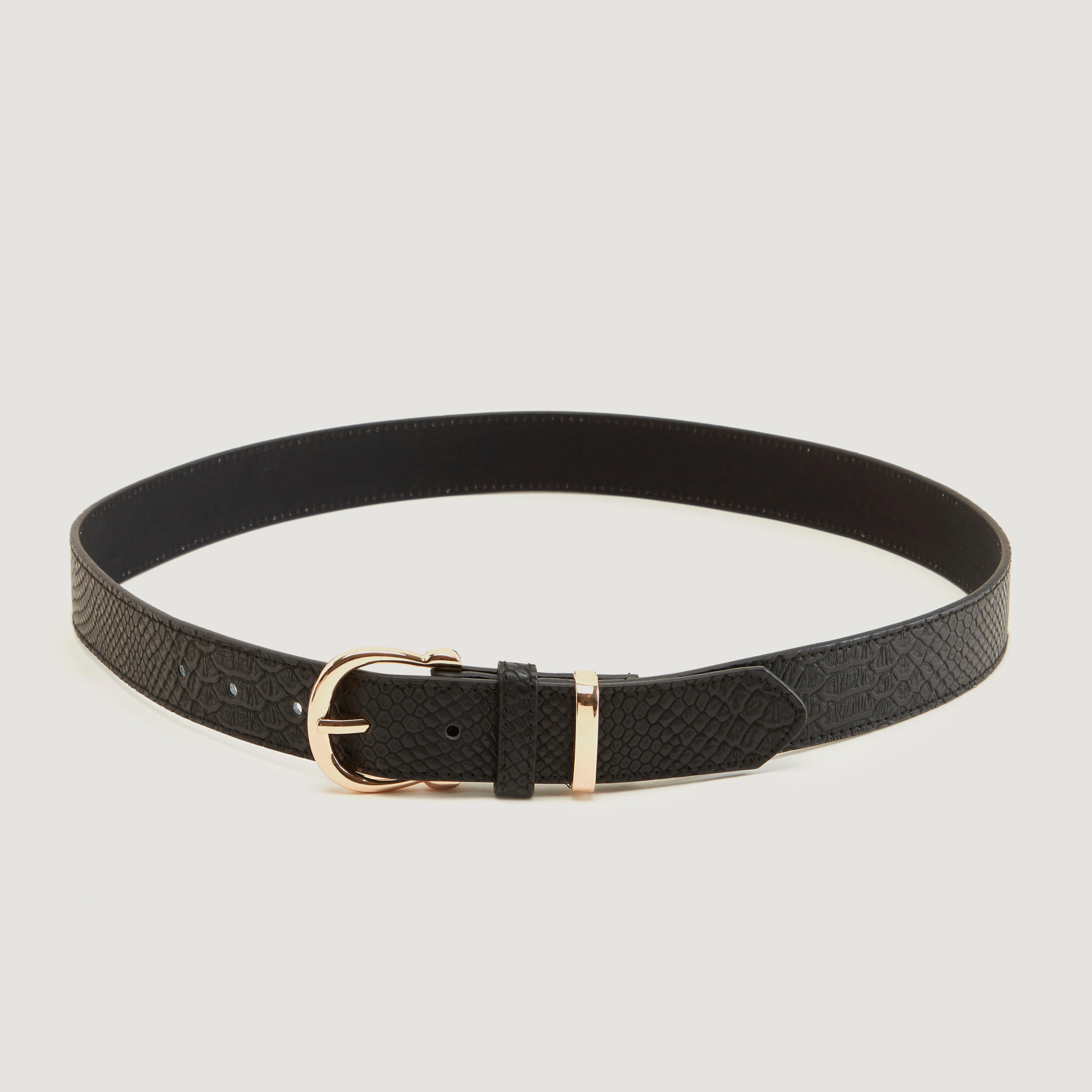 حزام بتصميم جلد حيوان بارز الملمس وإبزيم بدبوس-women-clothingaccessories-belts-image-3
