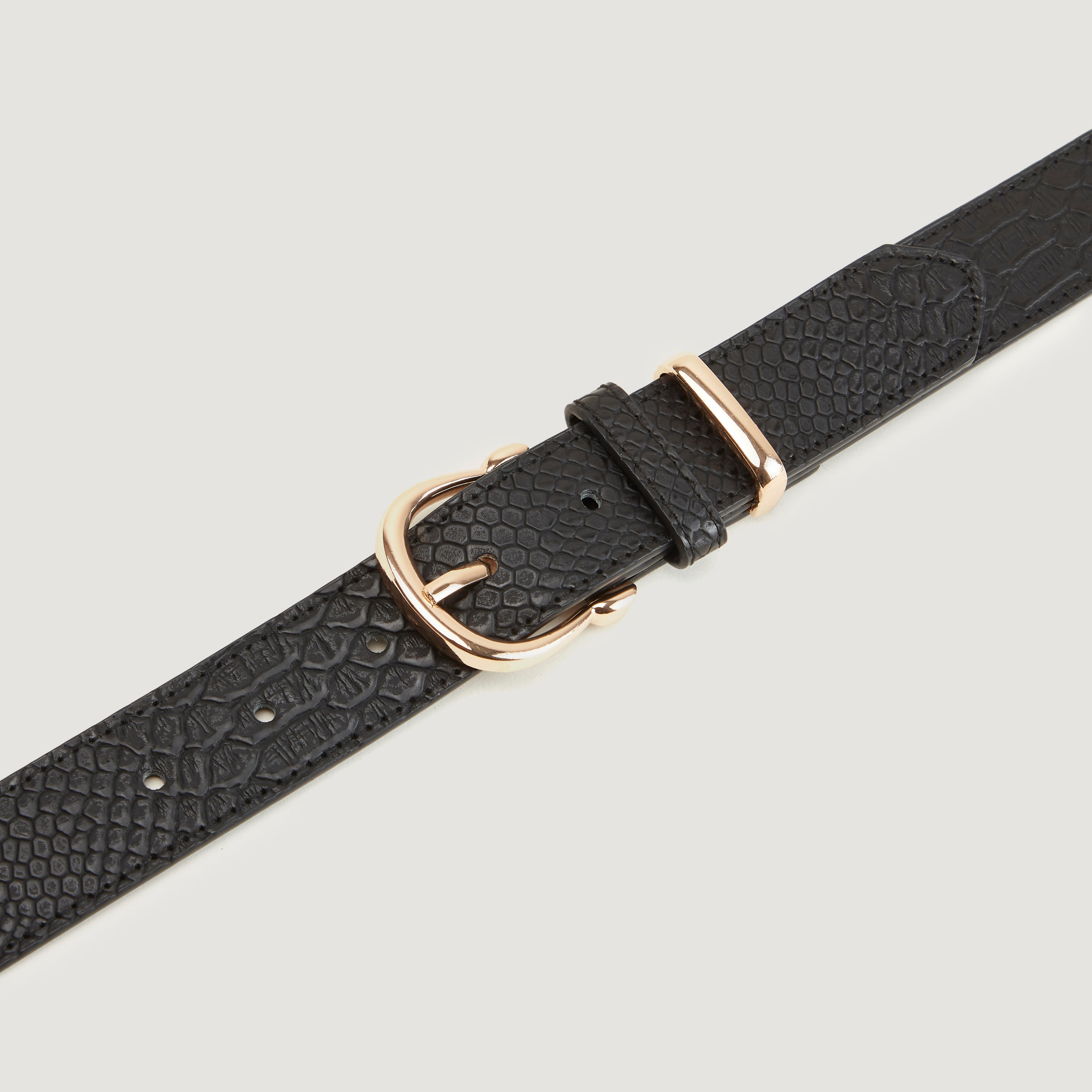حزام بتصميم جلد حيوان بارز الملمس وإبزيم بدبوس-women-clothingaccessories-belts-image-1