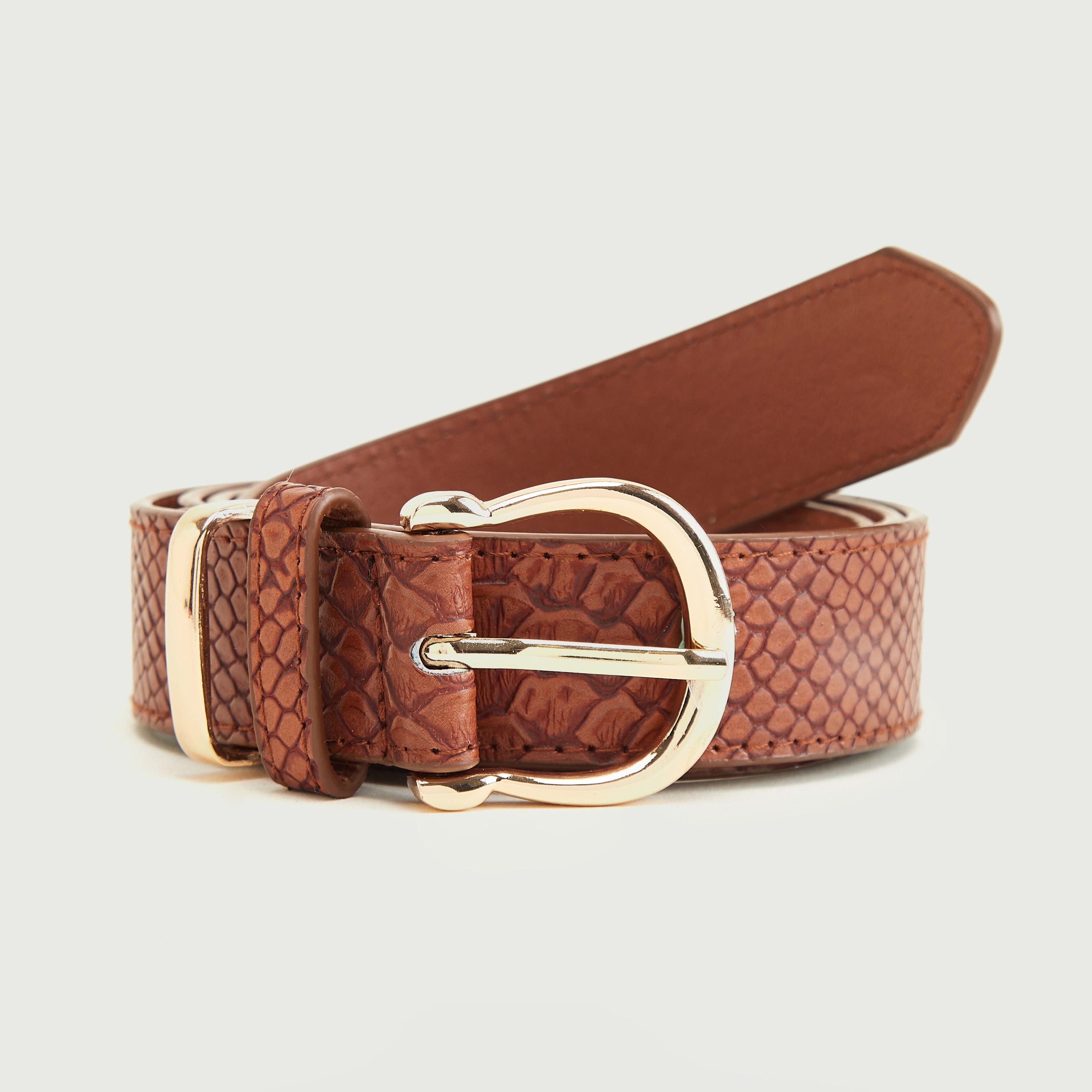 Animal Textured Belt with Pin Buckle-women-clothingaccessories-belts-image-1