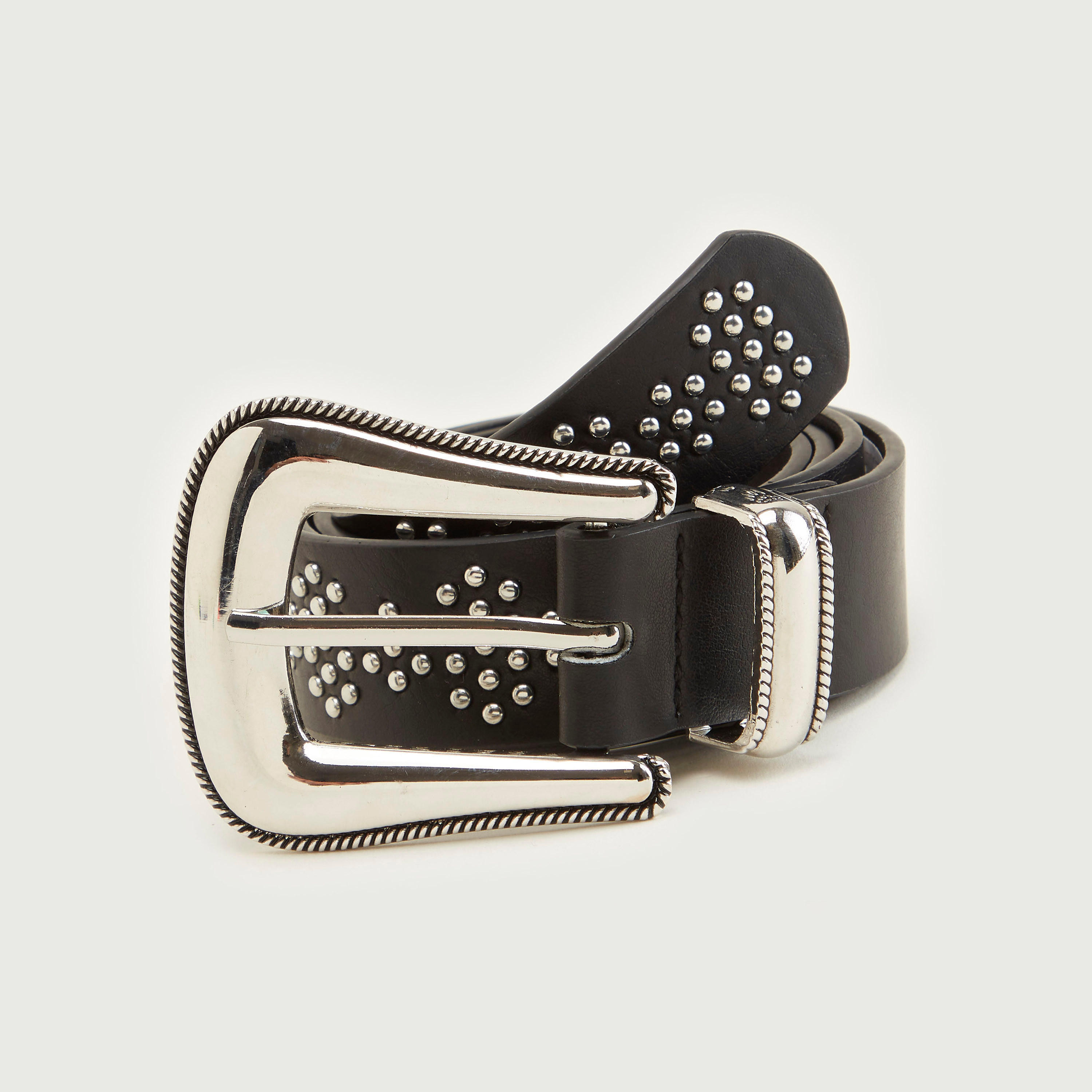 Metal Stud Detailed Belt with Pin Buckle-women-clothingaccessories-belts-image-1