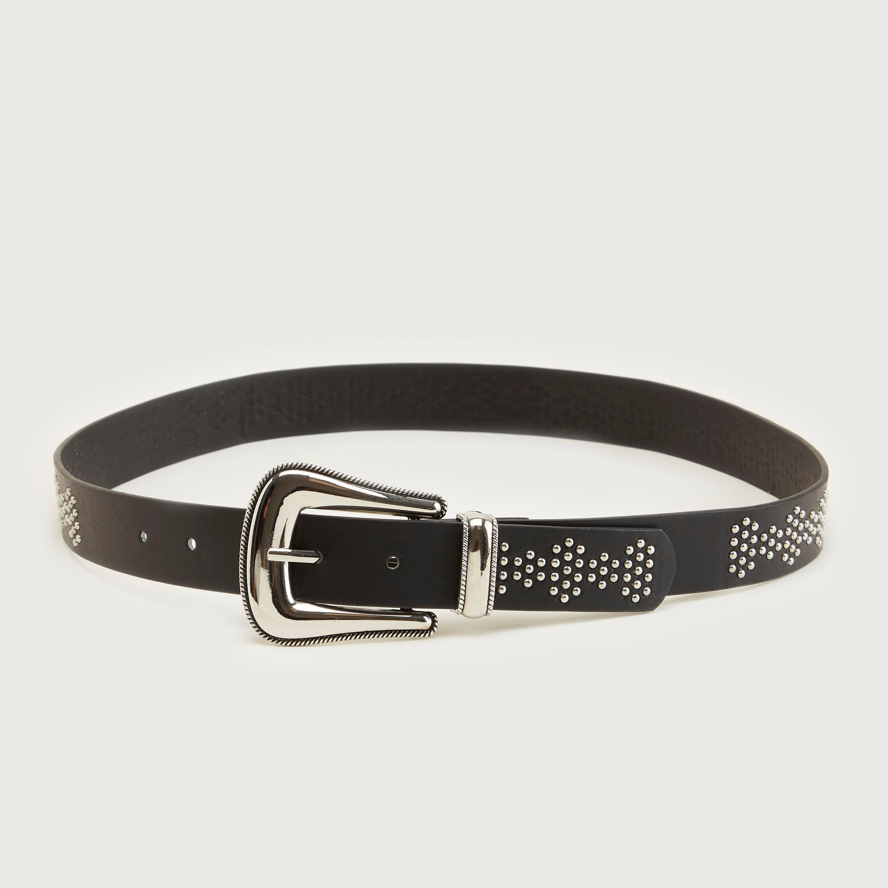 Metal Stud Detailed Belt with Pin Buckle-women-clothingaccessories-belts-image-3