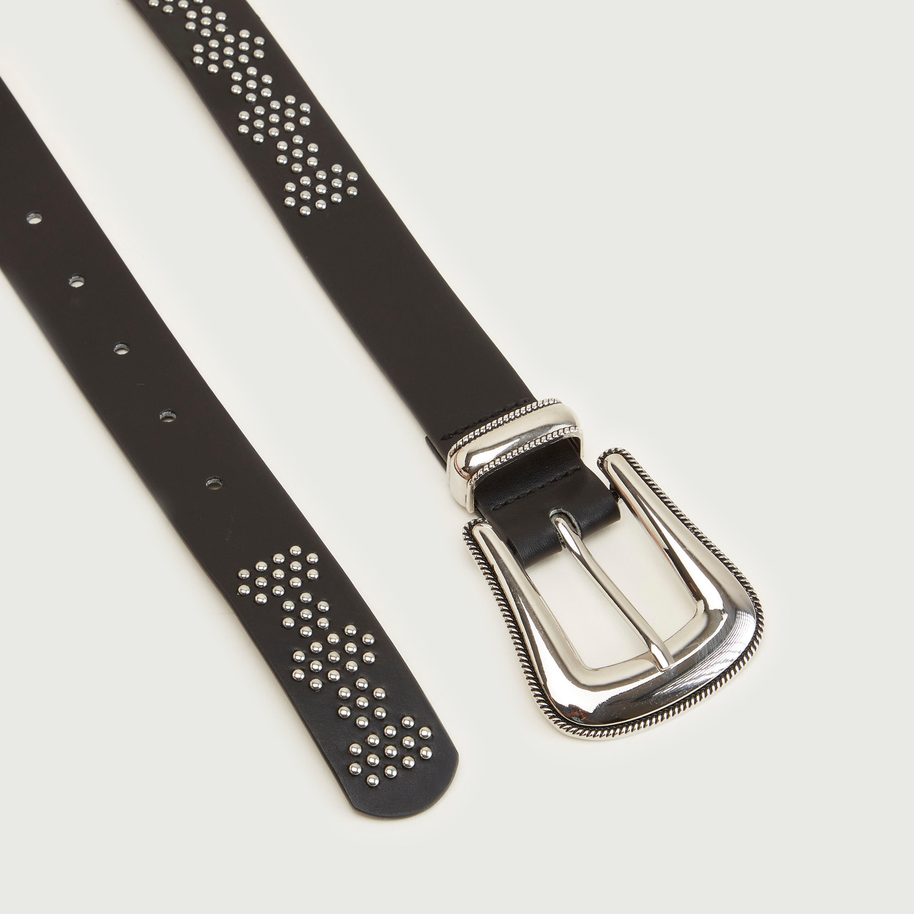 Metal Stud Detailed Belt with Pin Buckle-women-clothingaccessories-belts-image-4