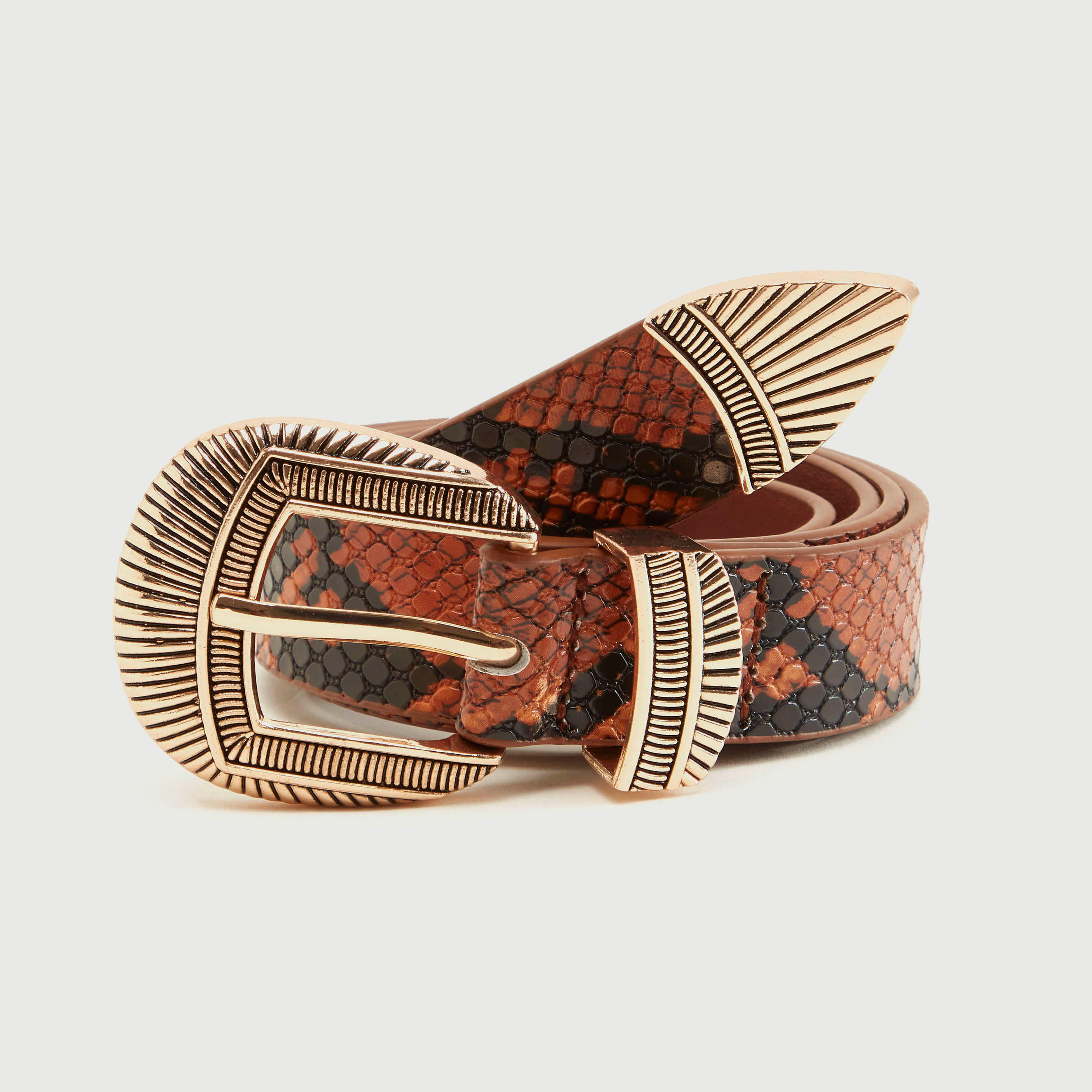 حزام بتصميم جلد حيوان بارز الملمس وإبزيم بدبوس-women-clothingaccessories-belts-image-5