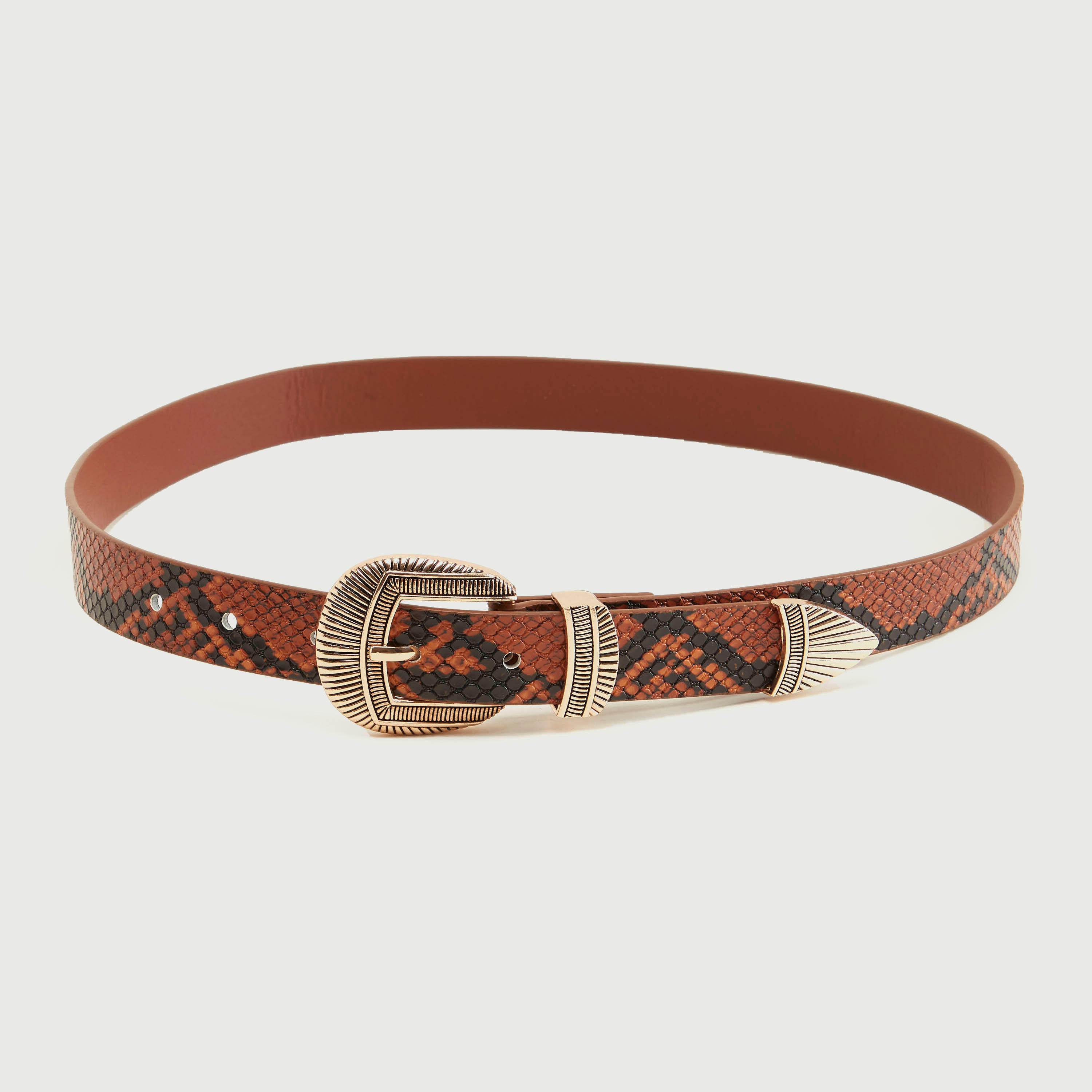 حزام بتصميم جلد حيوان بارز الملمس وإبزيم بدبوس-women-clothingaccessories-belts-image-3
