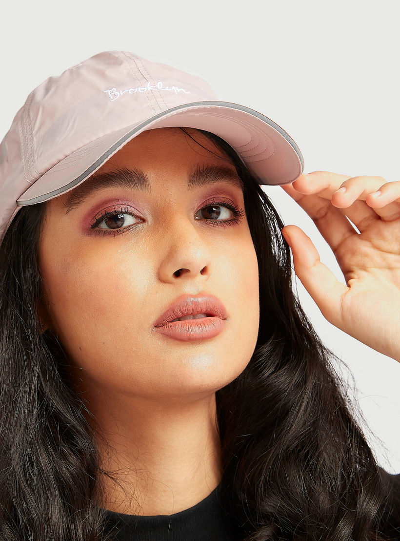 Embroidered Cap with Buckle Strap Back-women-clothingaccessories-capsandhats-image-2
