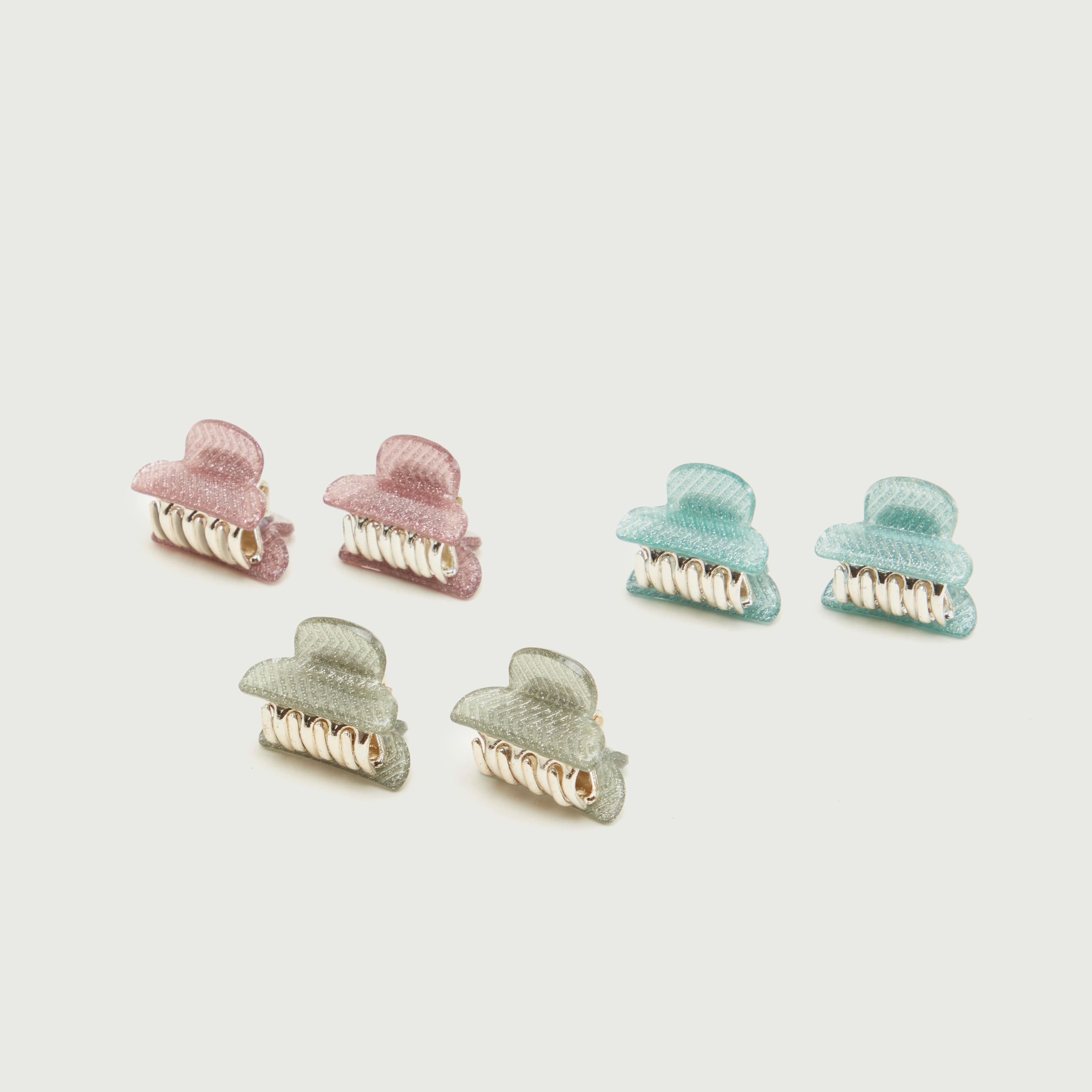 Set of 6 - Chevron Patterned Hair Clamp-women-hairaccessories-image-1