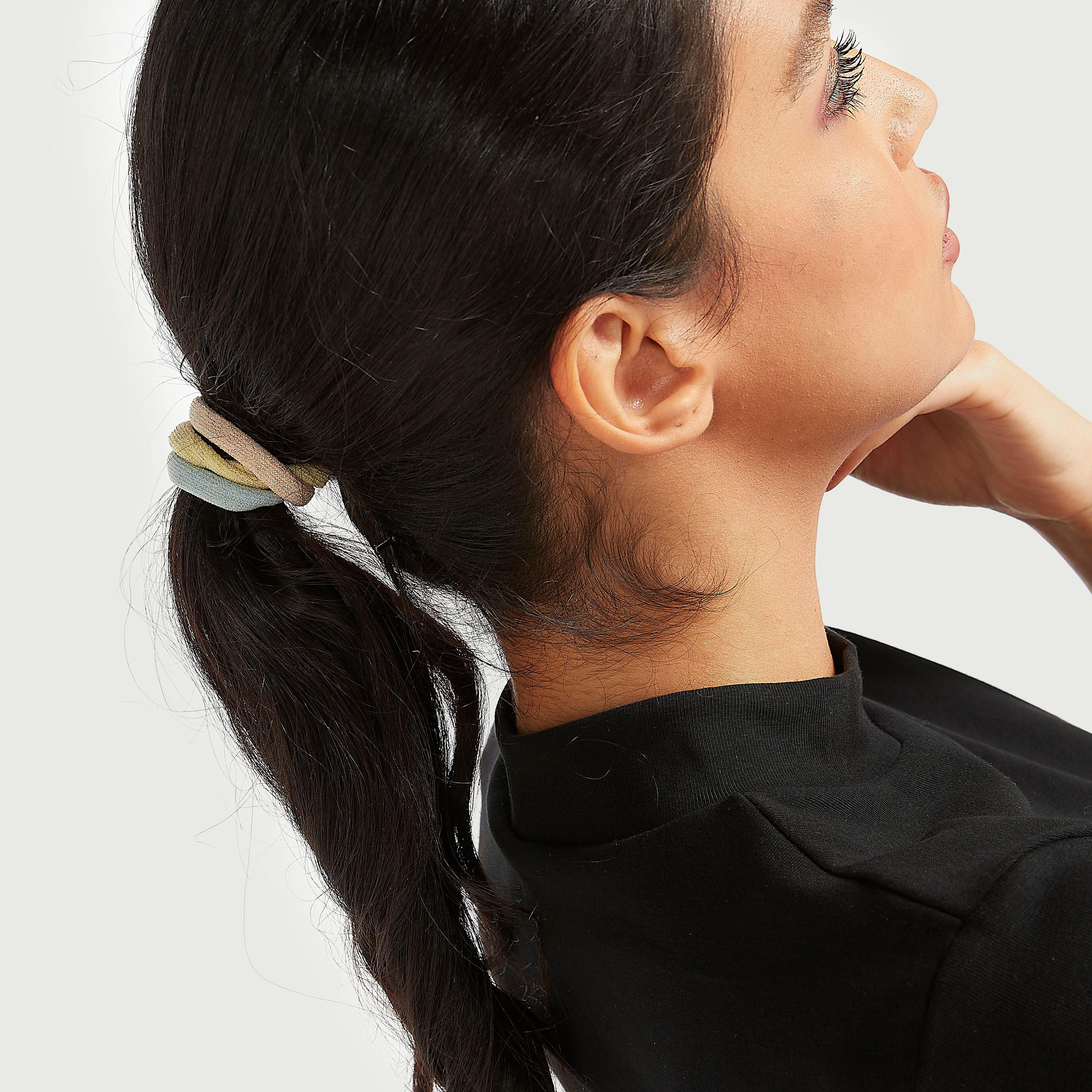 ربطة شعر بارزة الملمس مطّاطيّة - طقم من 15 قطعة-women-hairaccessories-image-2