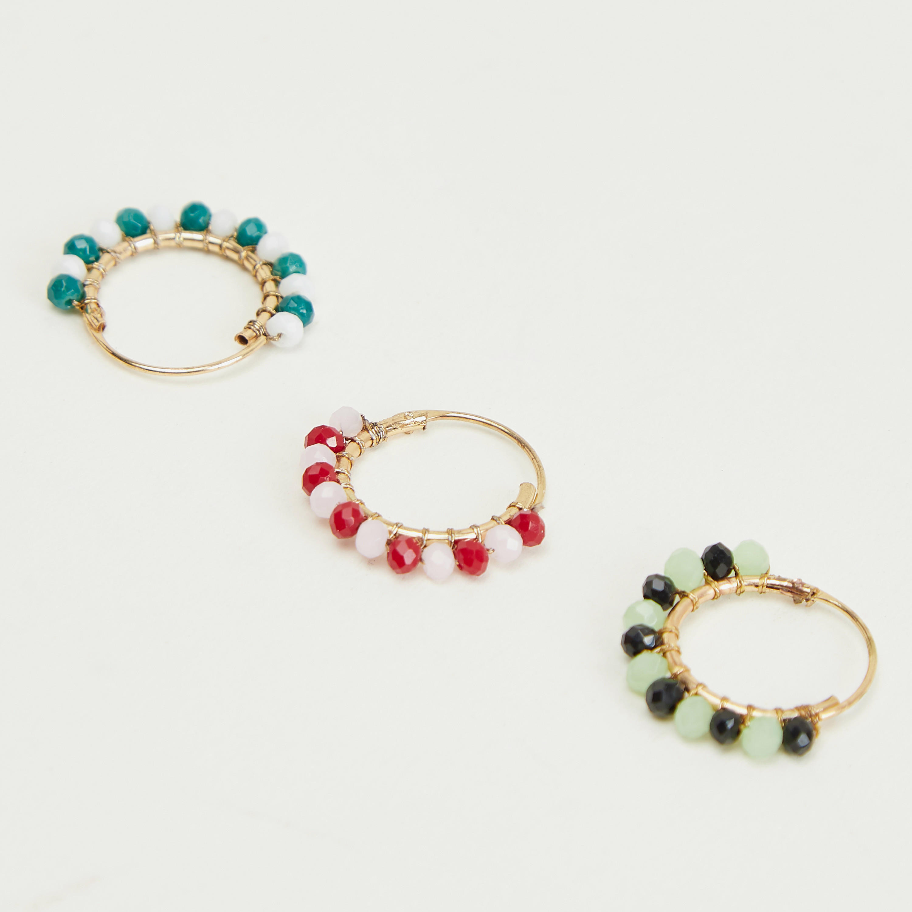 Set of 3 - Embellished Hoop Earrings-women-watchesandjewellery-jewellery-earrings-image-4