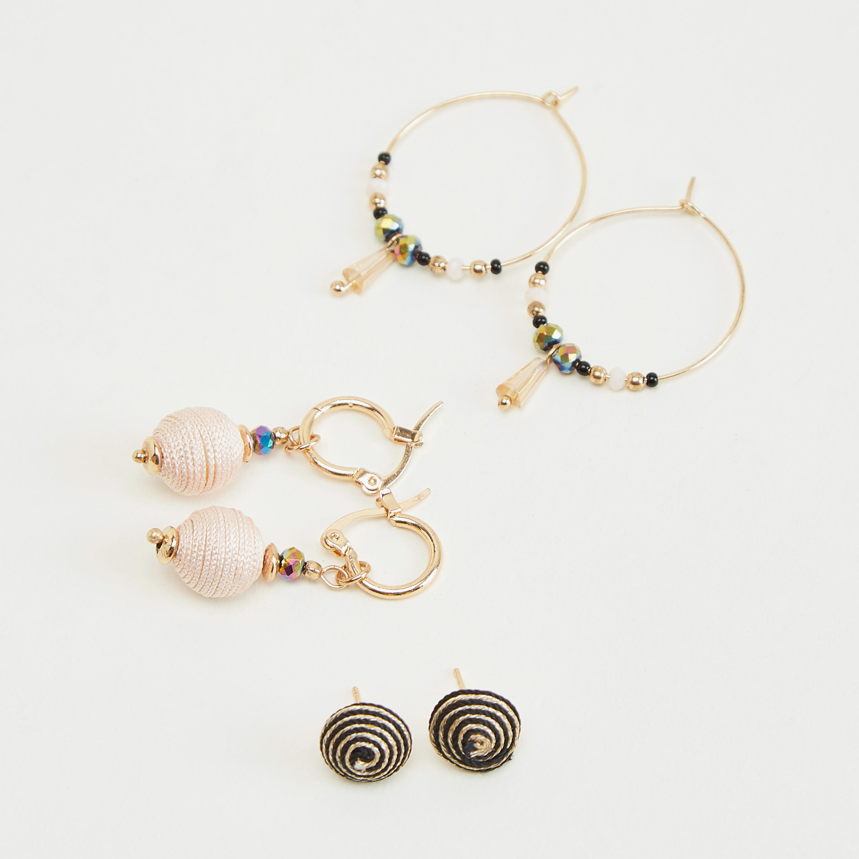 Set of 3 - Assorted Embellished Earrings-women-watchesandjewellery-jewellery-earrings-image-1