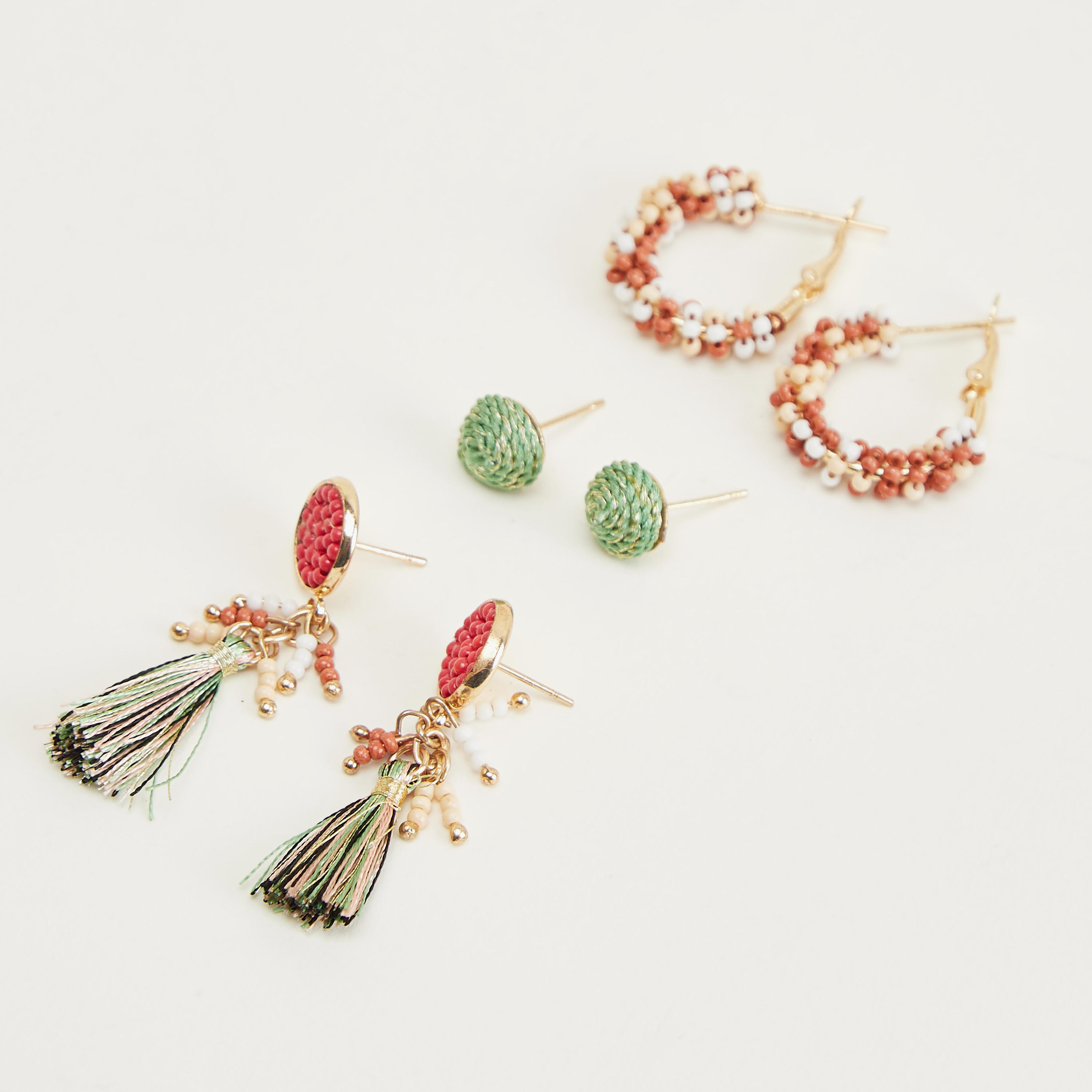 Set of 3 - Assorted Embellished Earrings Set-women-watchesandjewellery-jewellery-earrings-image-1