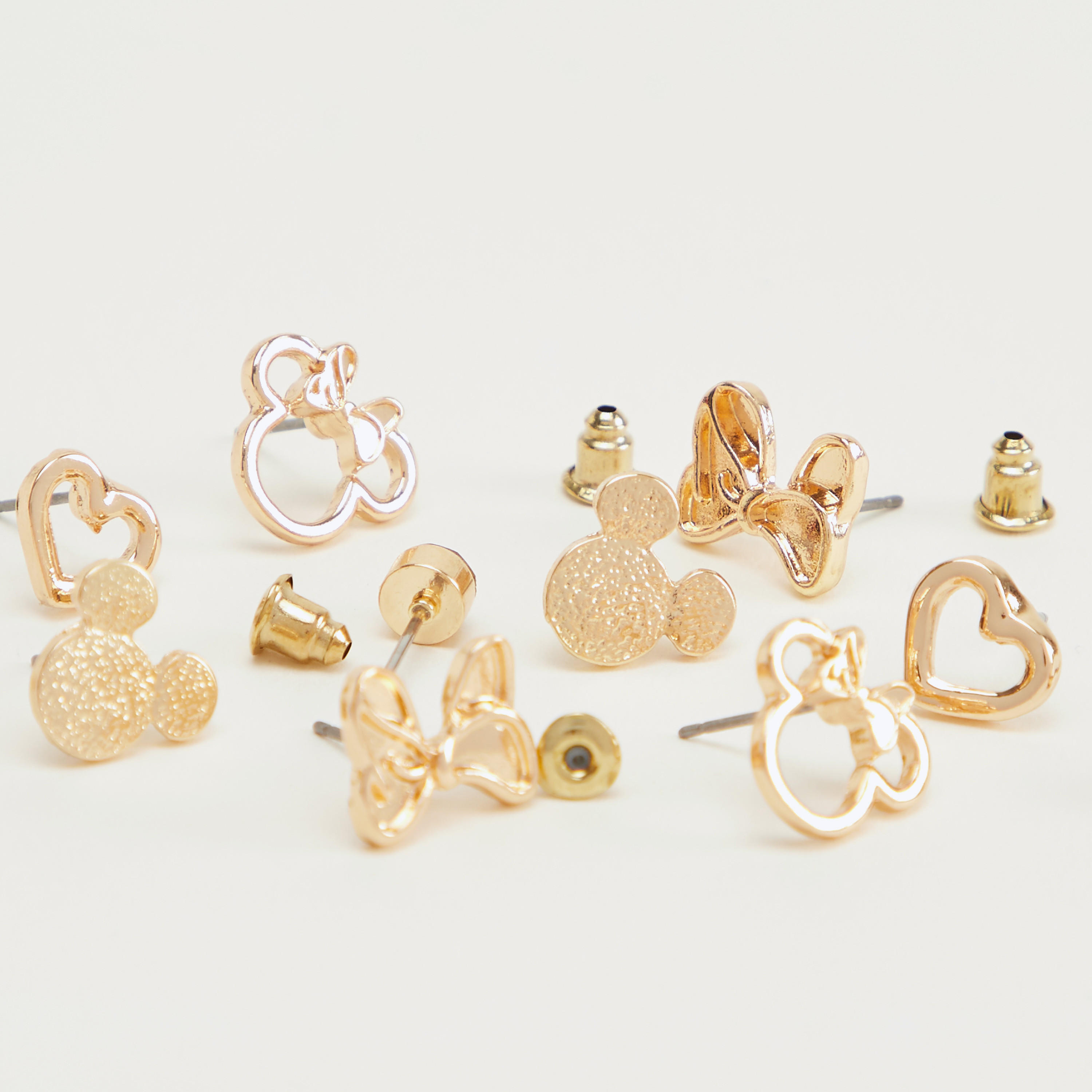 حلقان مرصعة بألوان متعددة بطابع ميكي وميني ماوس- طقم من 5 أزواج-women-watchesandjewellery-jewellery-earrings-image-2