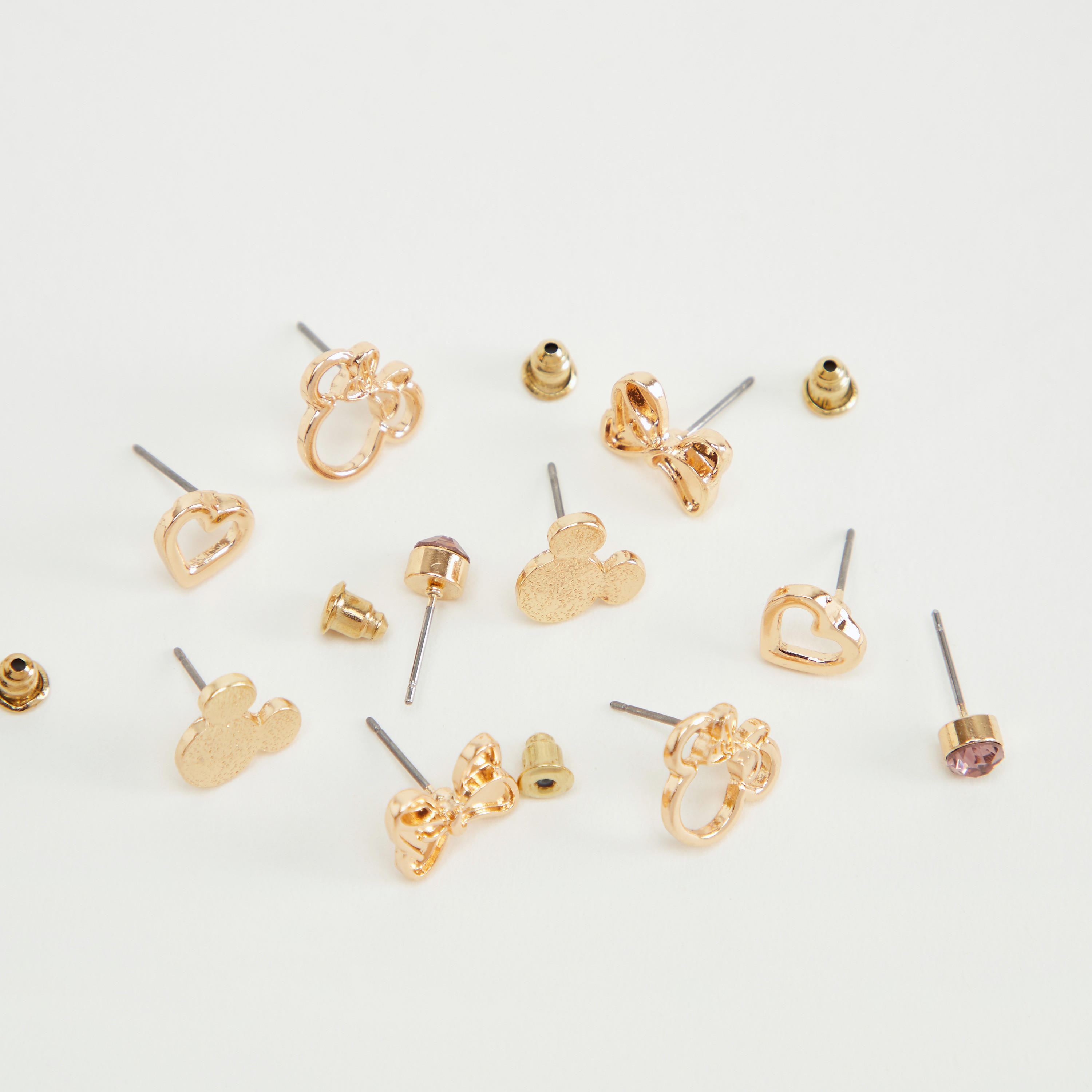 حلقان مرصعة بألوان متعددة بطابع ميكي وميني ماوس- طقم من 5 أزواج-women-watchesandjewellery-jewellery-earrings-image-3