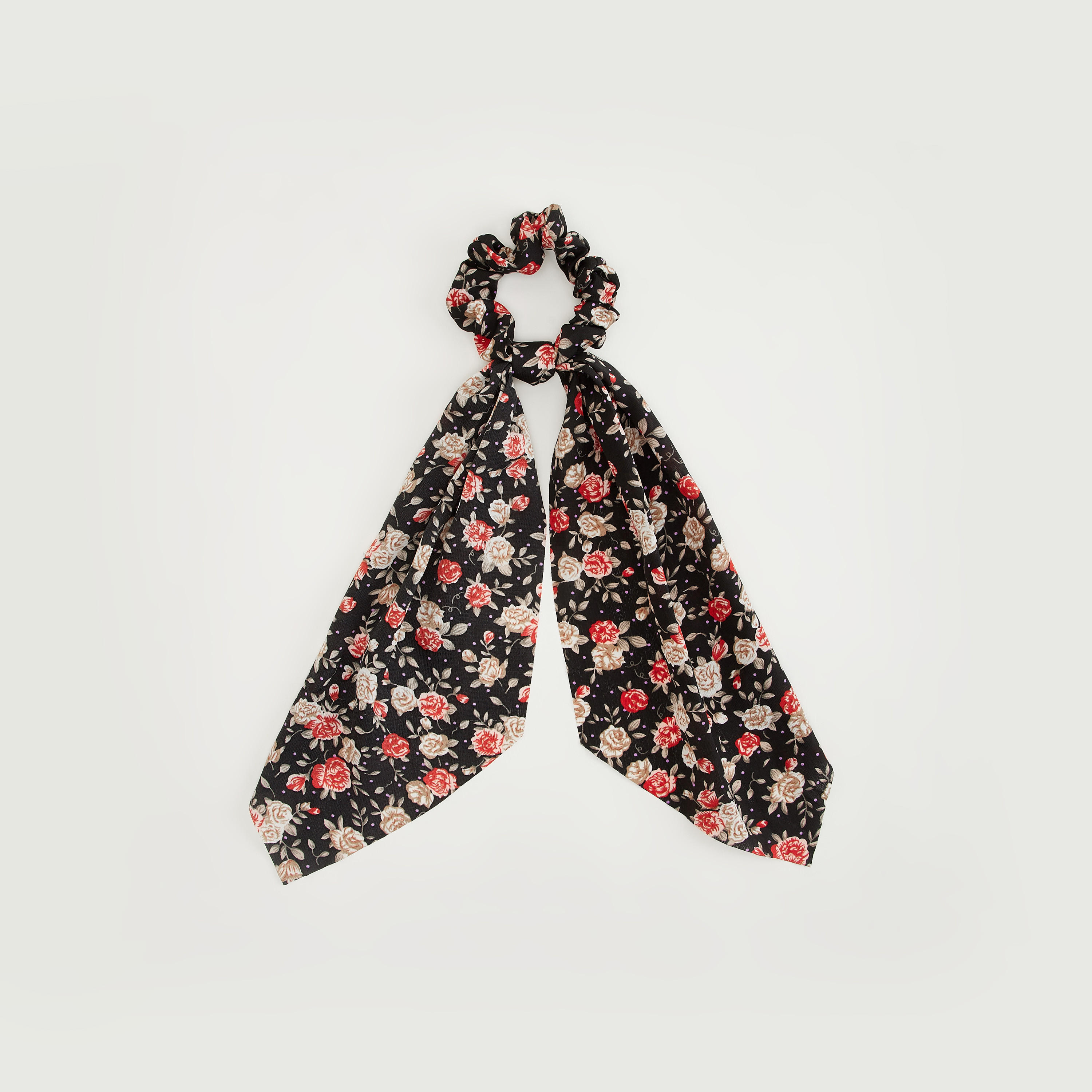 Floral Print Hair Tie with Knot Detail-women-hairaccessories-image-1
