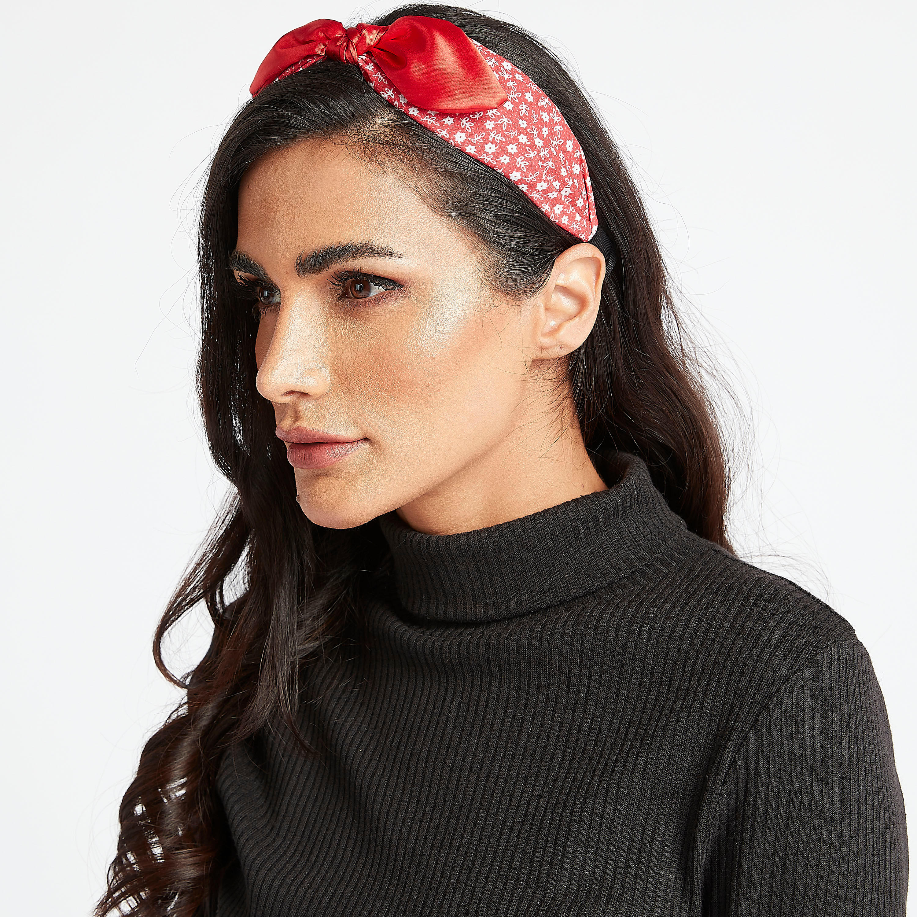 شريطة شعر بطبعات وفيونكة-women-hairaccessories-image-2