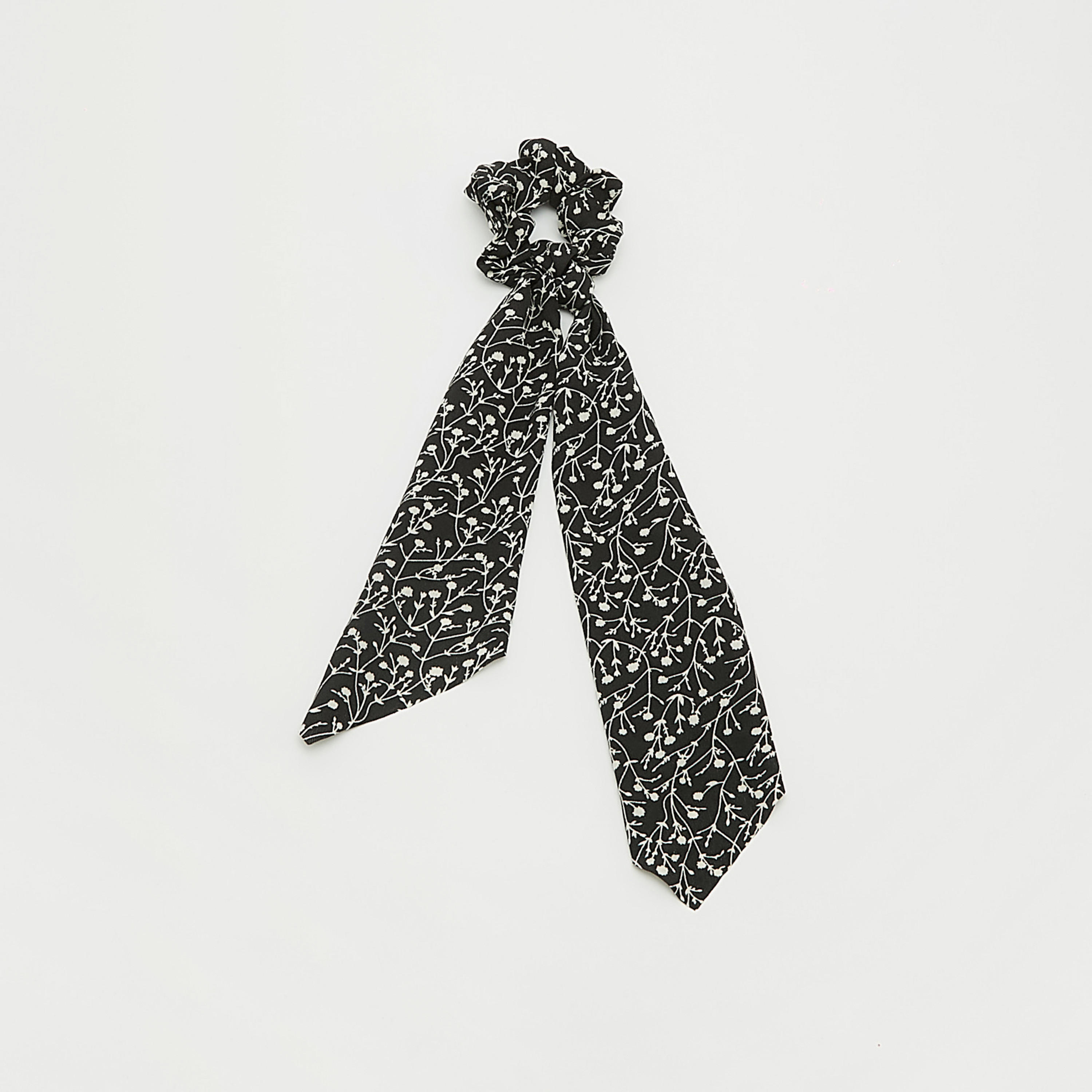 Floral Print Elasticated Hair Tie with Knot Detail-women-hairaccessories-image-1