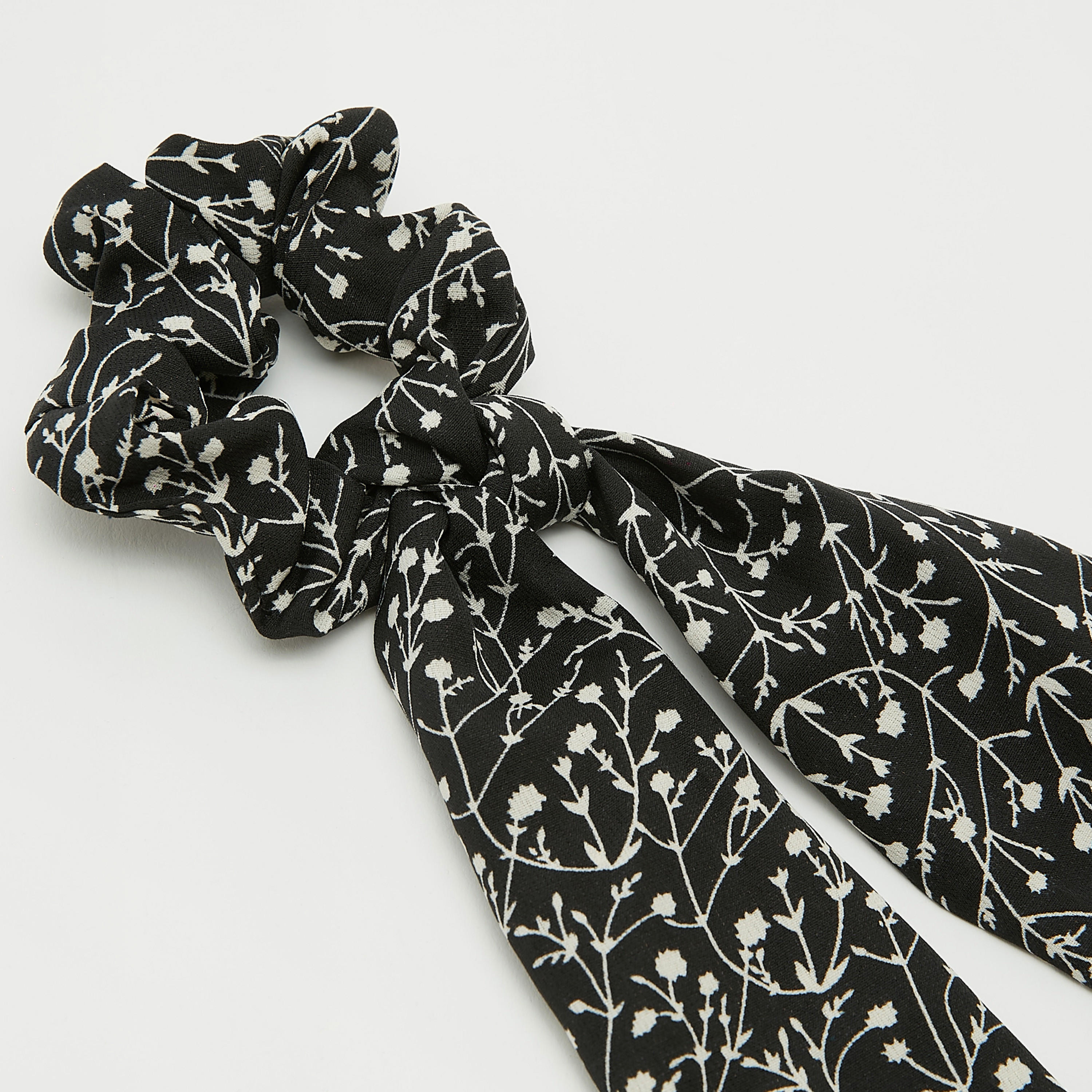 Floral Print Elasticated Hair Tie with Knot Detail-women-hairaccessories-image-2