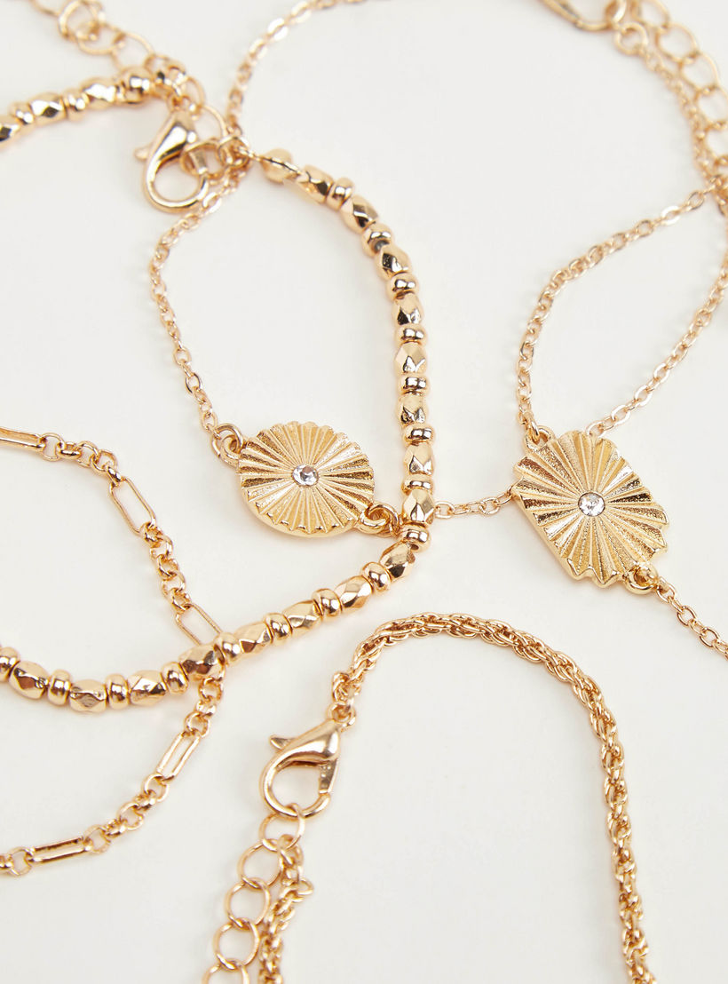 Set of 5 - Embellished Bracelet with Lobster Clasp-women-watchesandjewellery-jewellery-banglesandbracelets-image-4