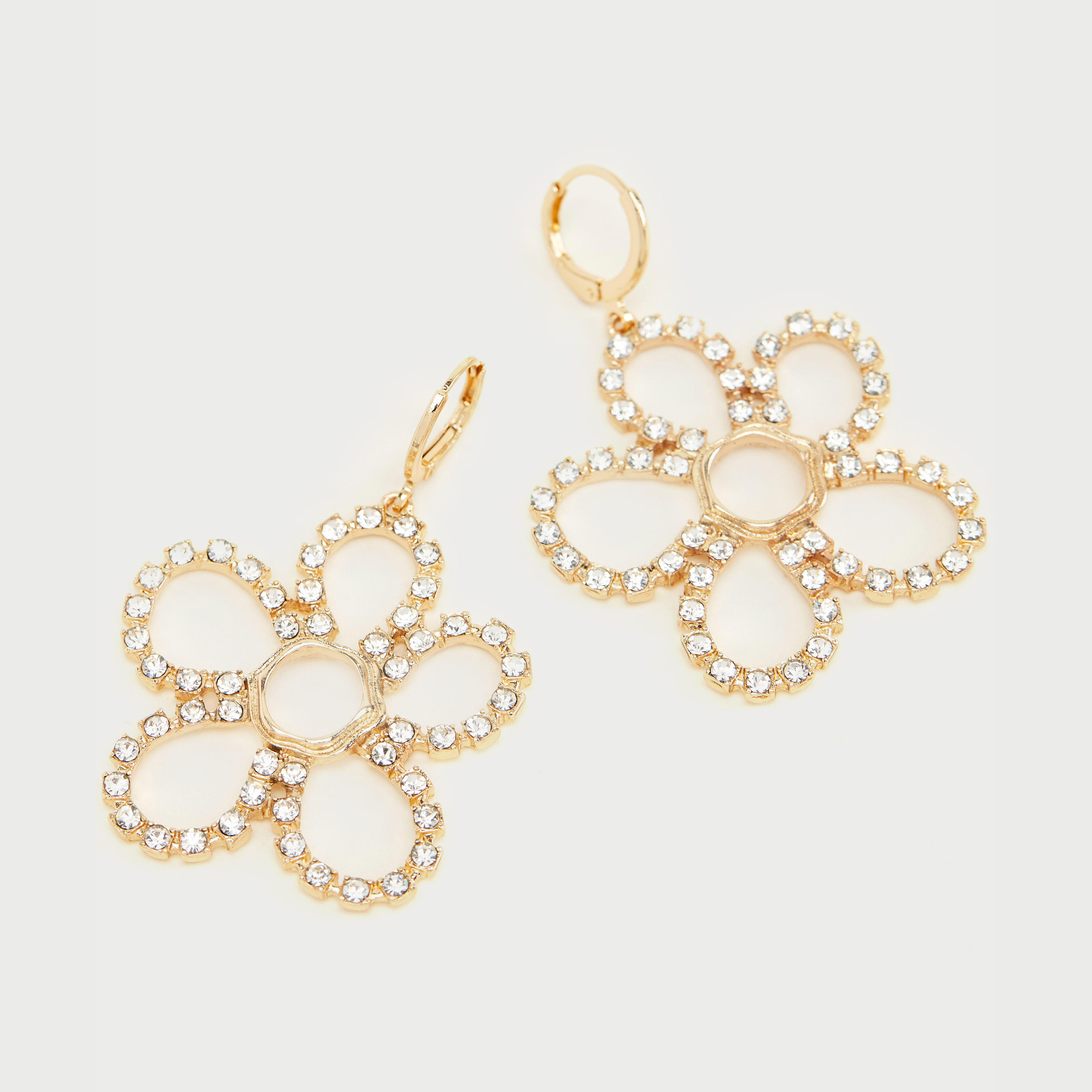 حلقان متدليّة مزيّنة بأزهار مع حلقة إغلاق-women-watchesandjewellery-jewellery-earrings-image-1