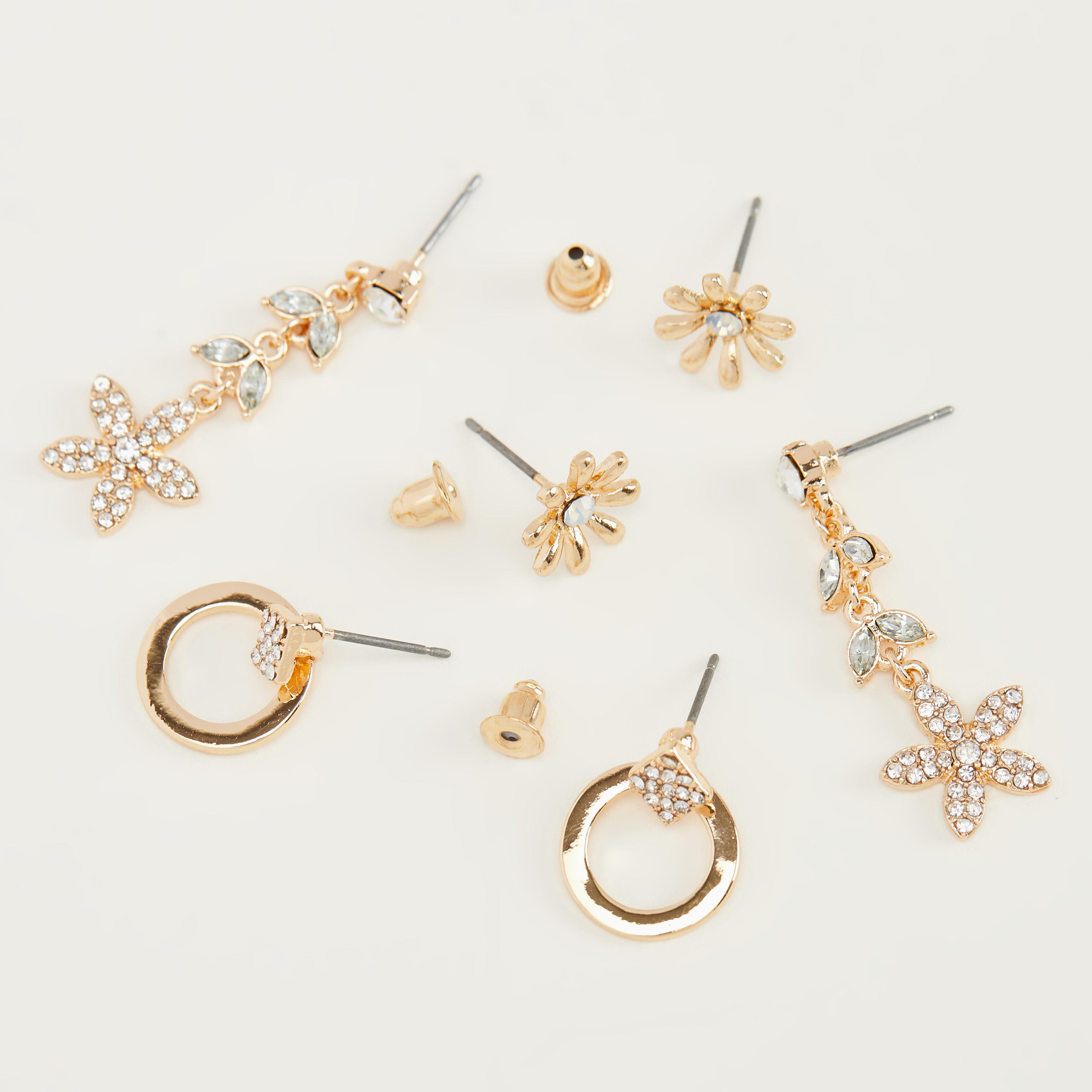 Set of 3 - Assorted Embellished Earrings-women-watchesandjewellery-jewellery-earrings-image-2