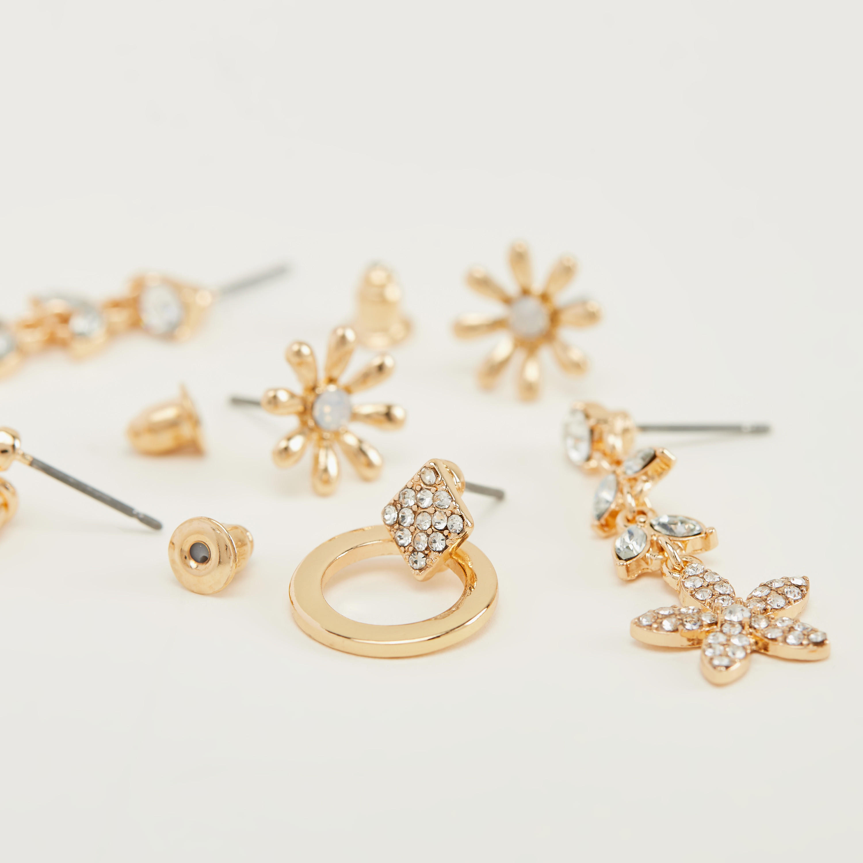 Set of 3 - Assorted Embellished Earrings-women-watchesandjewellery-jewellery-earrings-image-3