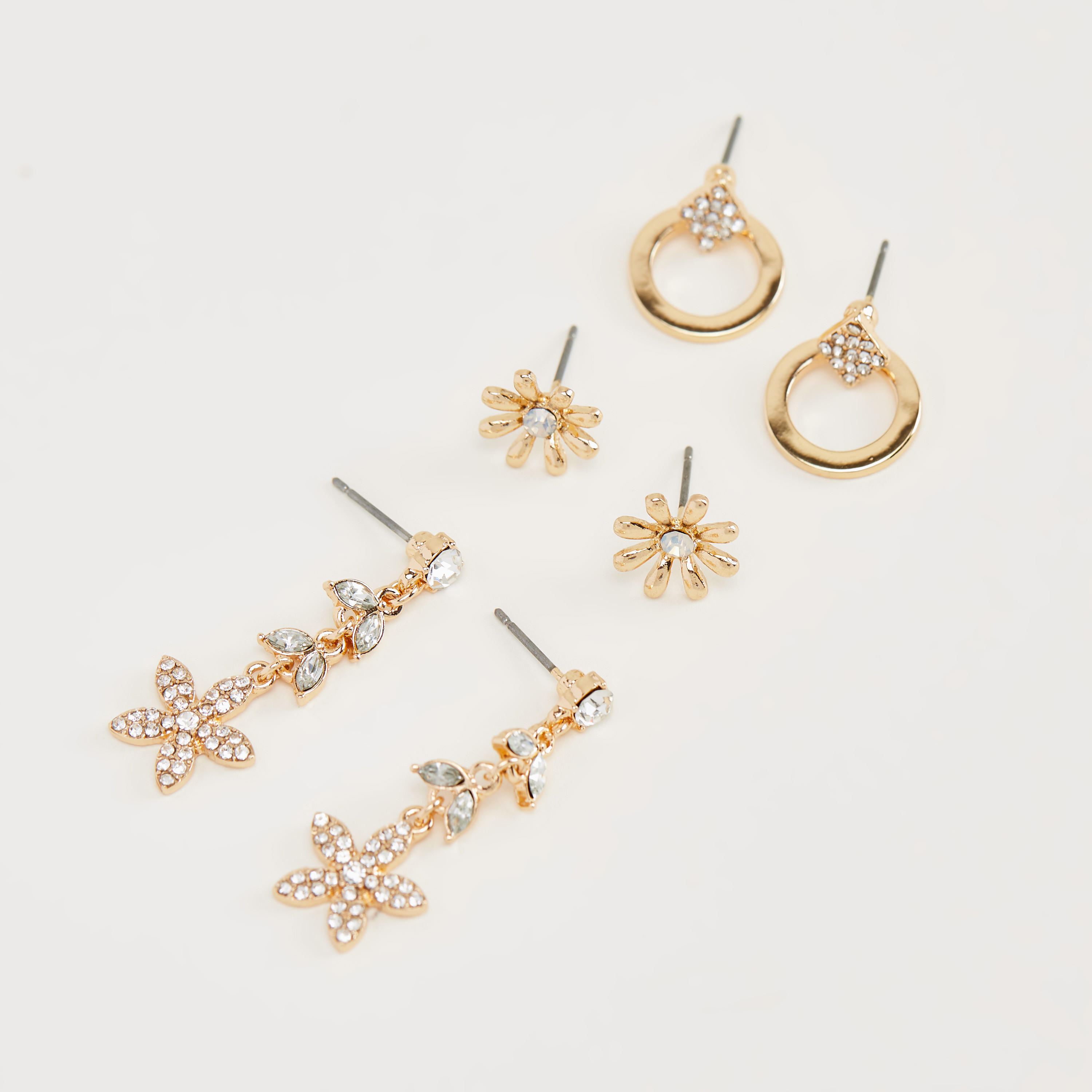 Set of 3 - Assorted Embellished Earrings-women-watchesandjewellery-jewellery-earrings-image-4