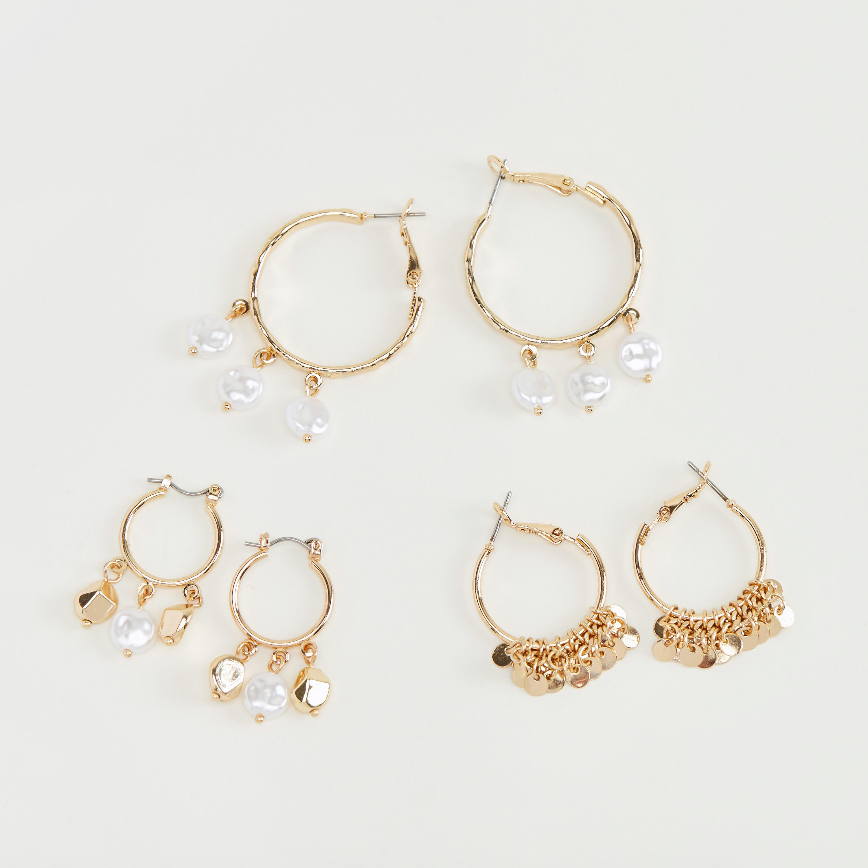أقراط مزيّنة - طقم من 3 أزواج-women-watchesandjewellery-jewellery-earrings-image-1