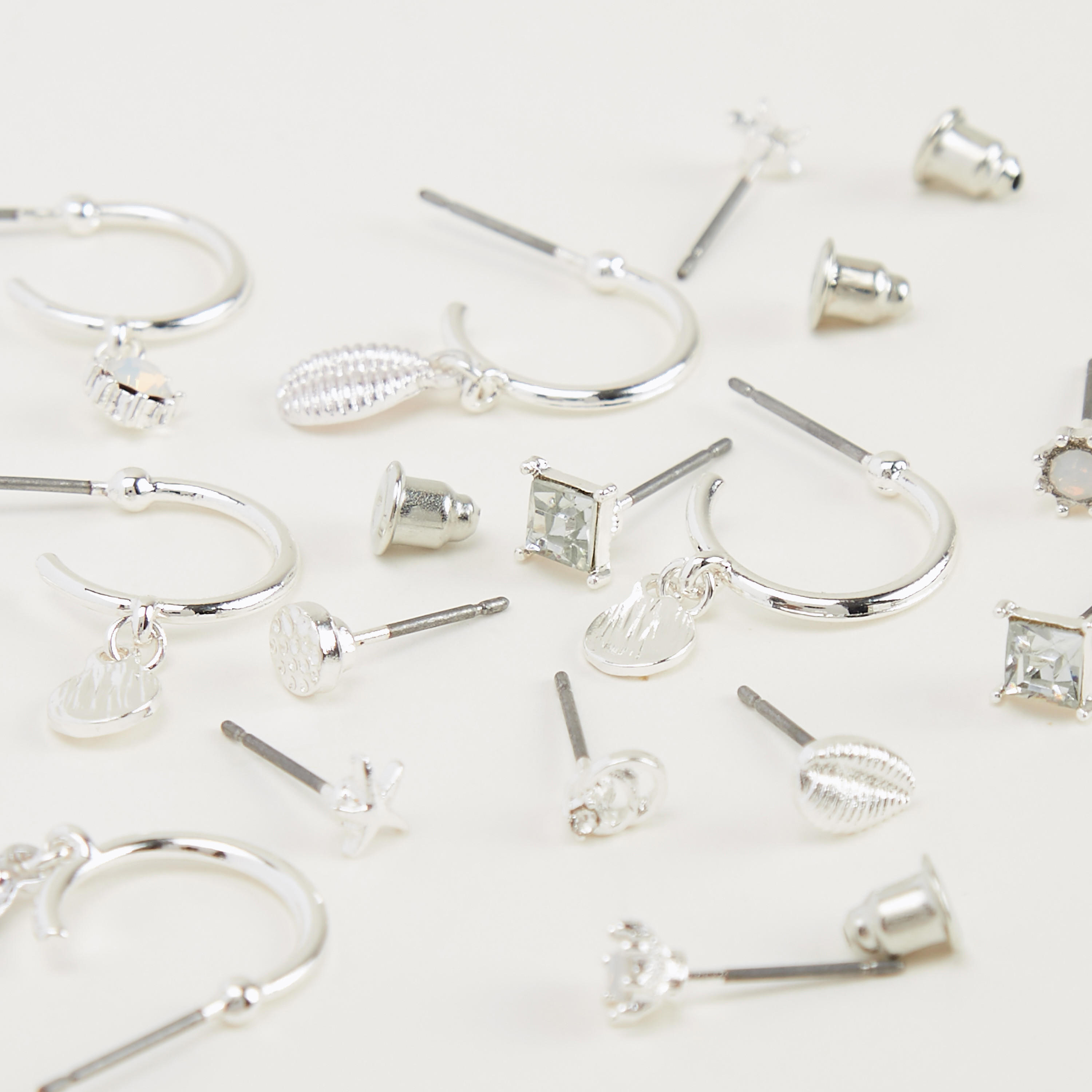 حلقان بتزيينات متنوعة - طقم من 9 أزواج-women-watchesandjewellery-jewellery-earrings-image-2