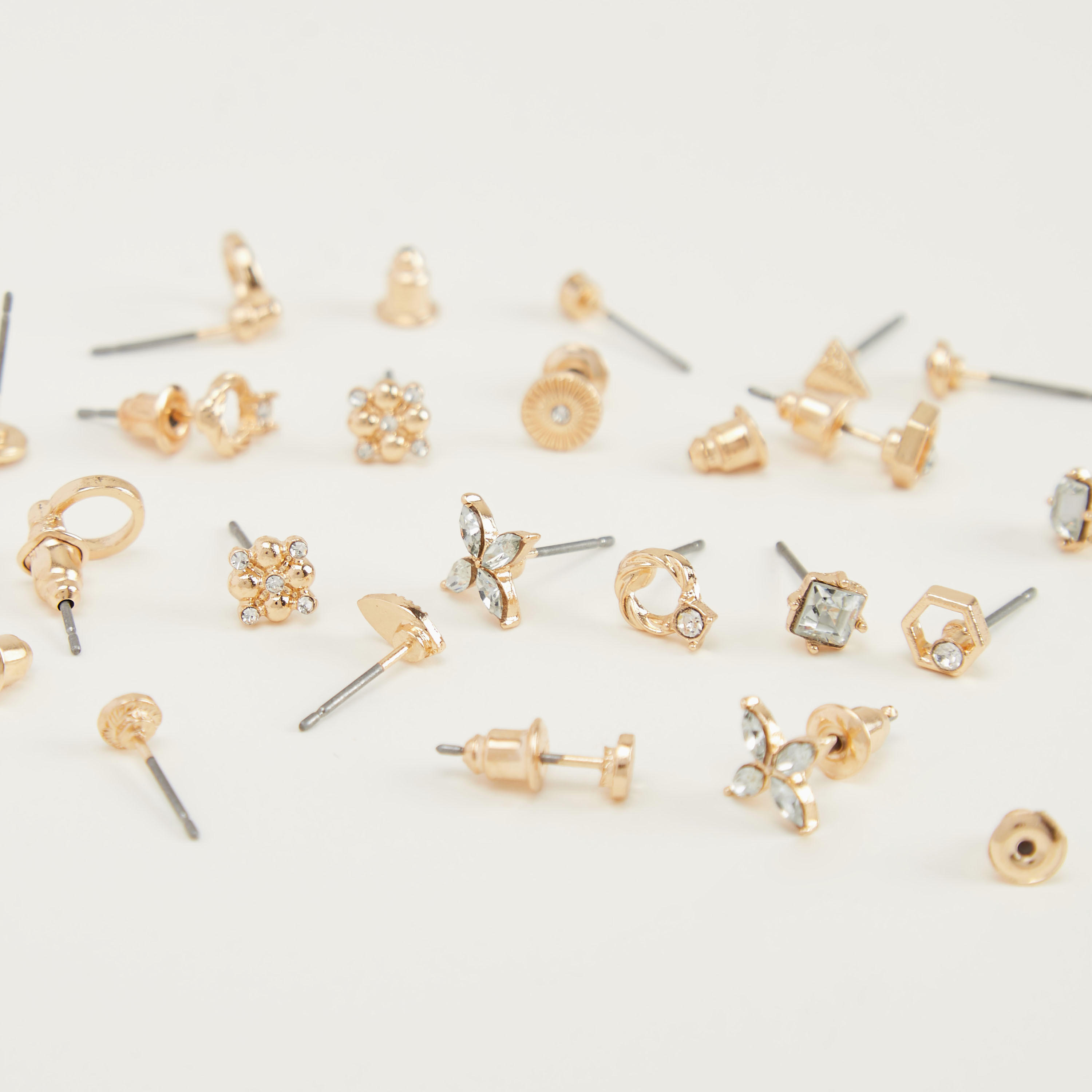 Set of 12 - Assorted Stud Earrings with Push Back Closure-women-watchesandjewellery-jewellery-earrings-image-2
