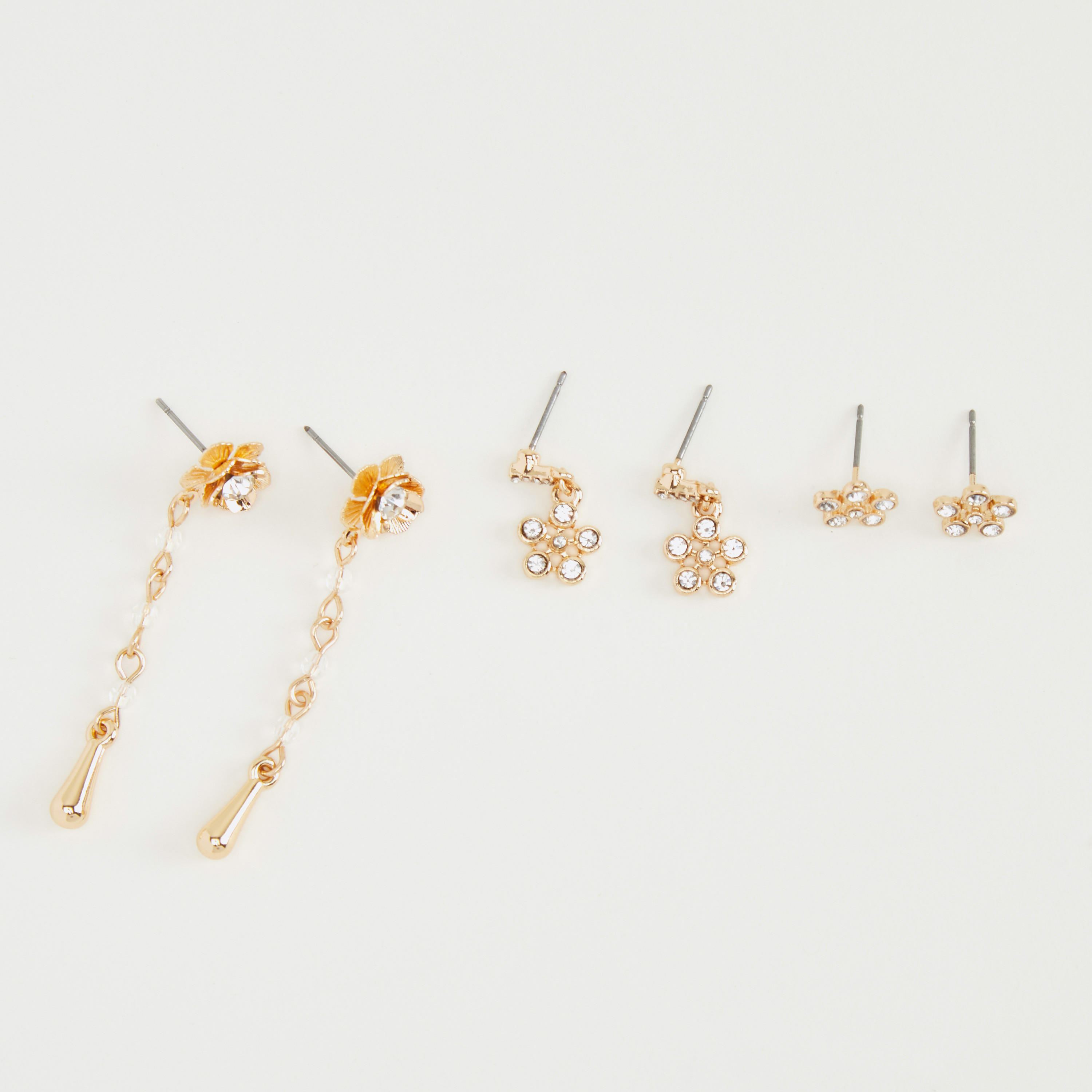 حلقان متدليّة بتزيينات متنوعة - طقم من 3 أزواج-women-watchesandjewellery-jewellery-earrings-image-2
