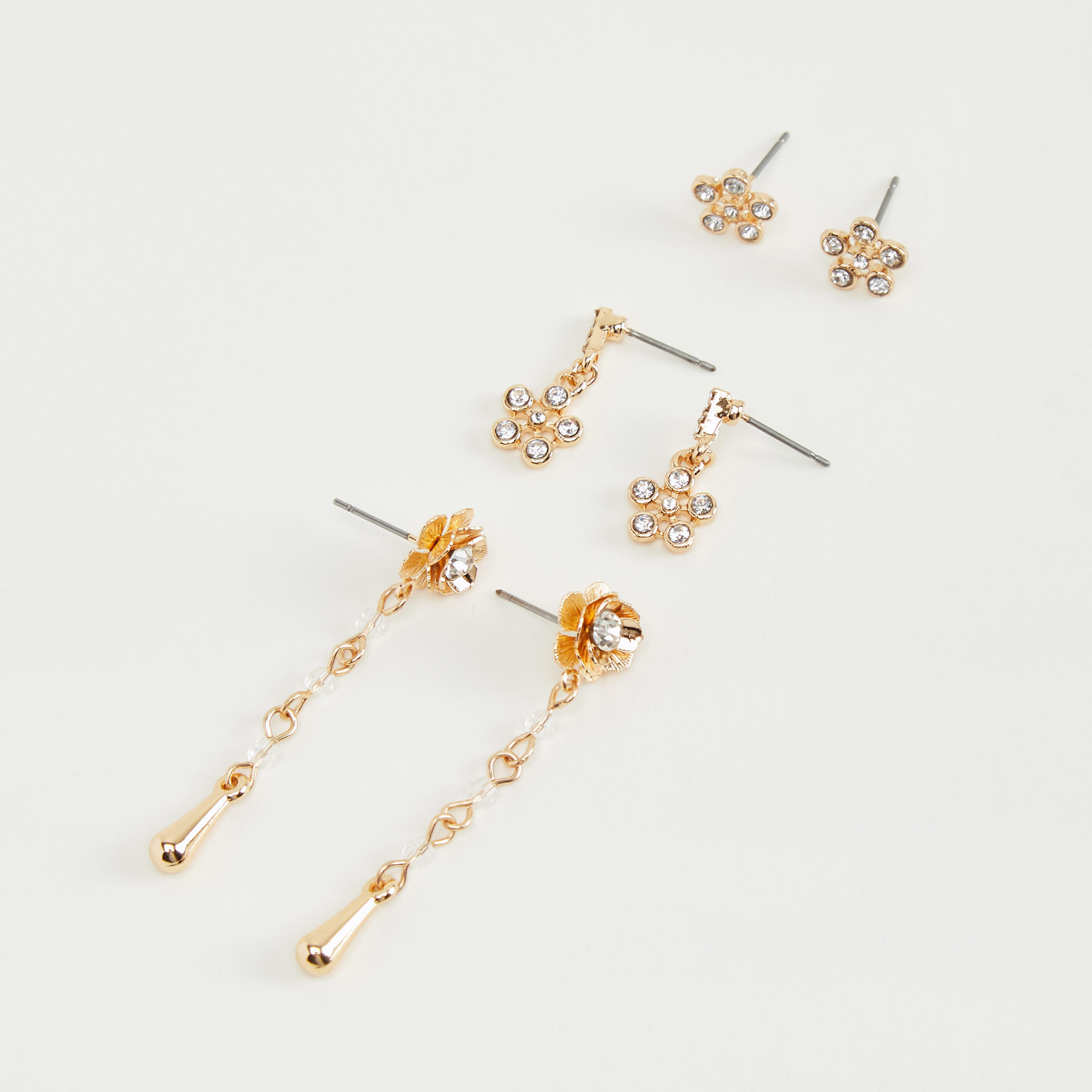 حلقان متدليّة بتزيينات متنوعة - طقم من 3 أزواج-women-watchesandjewellery-jewellery-earrings-image-3