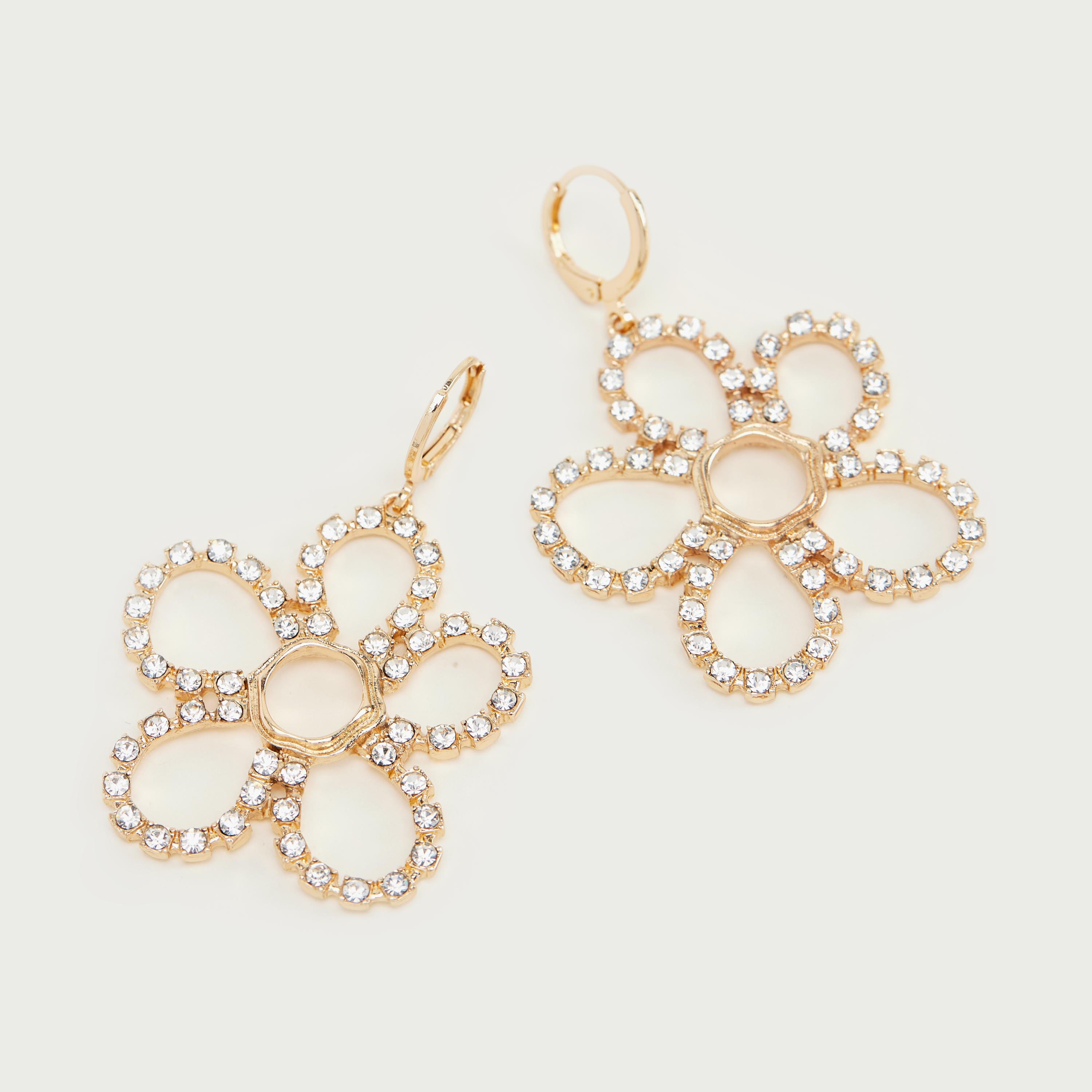 حلقان متدليّة مزيّنة بأزهار مع حلقة إغلاق-women-watchesandjewellery-jewellery-earrings-image-1