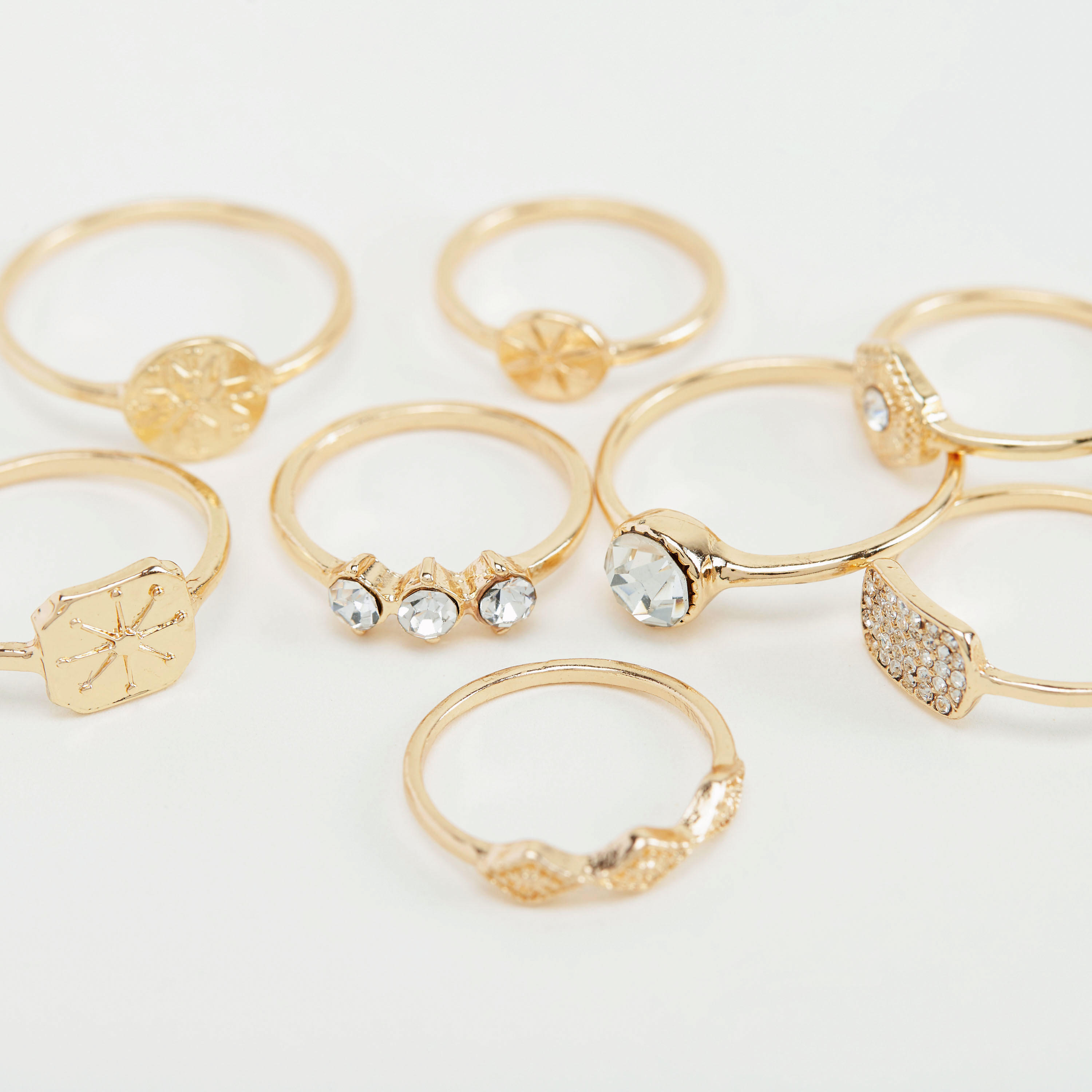 خواتم مزيّنة - طقم من 8 قطع-women-watchesandjewellery-jewellery-rings-image-1