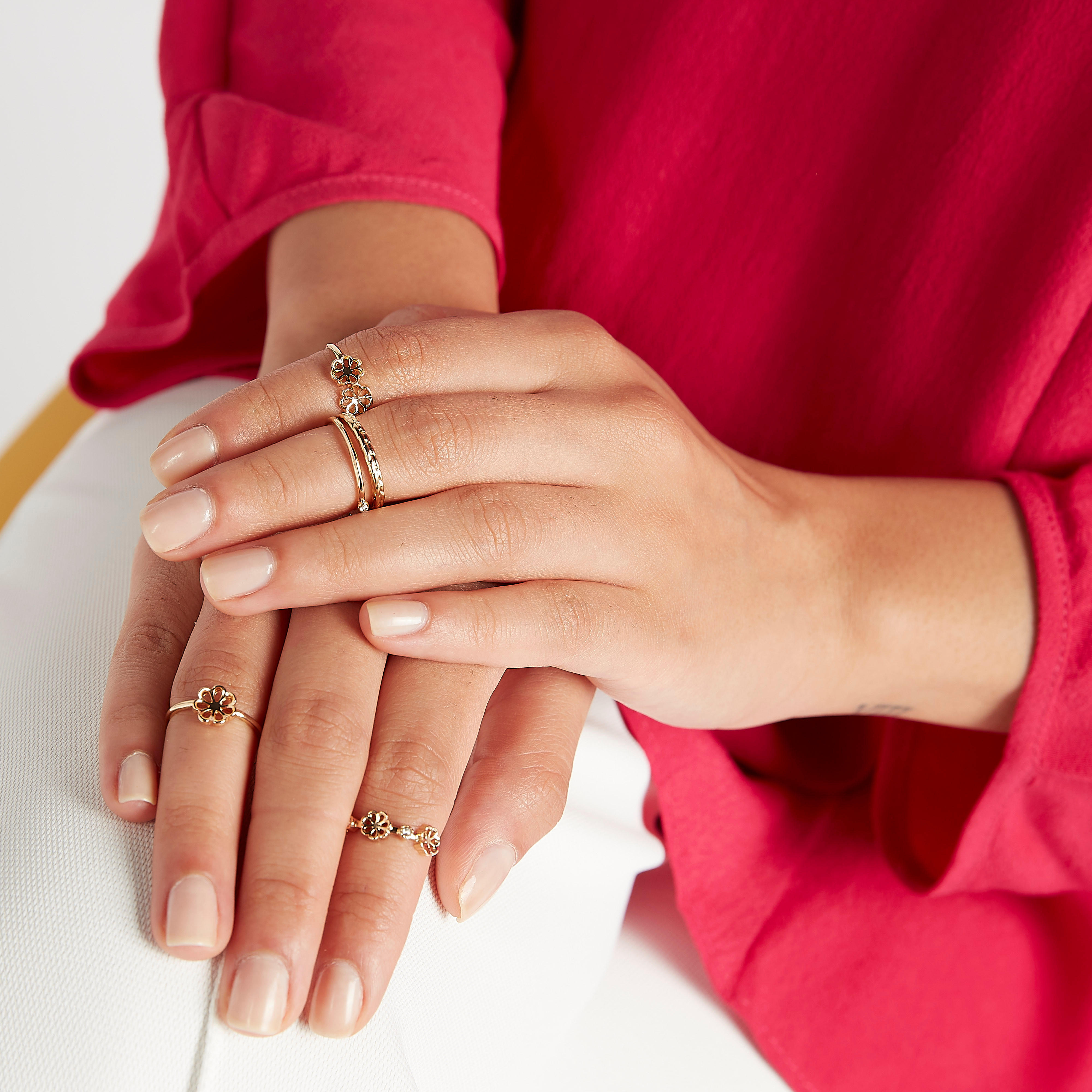 خواتم مزيّنة - طقم من 5 قطع-women-watchesandjewellery-jewellery-rings-image-4