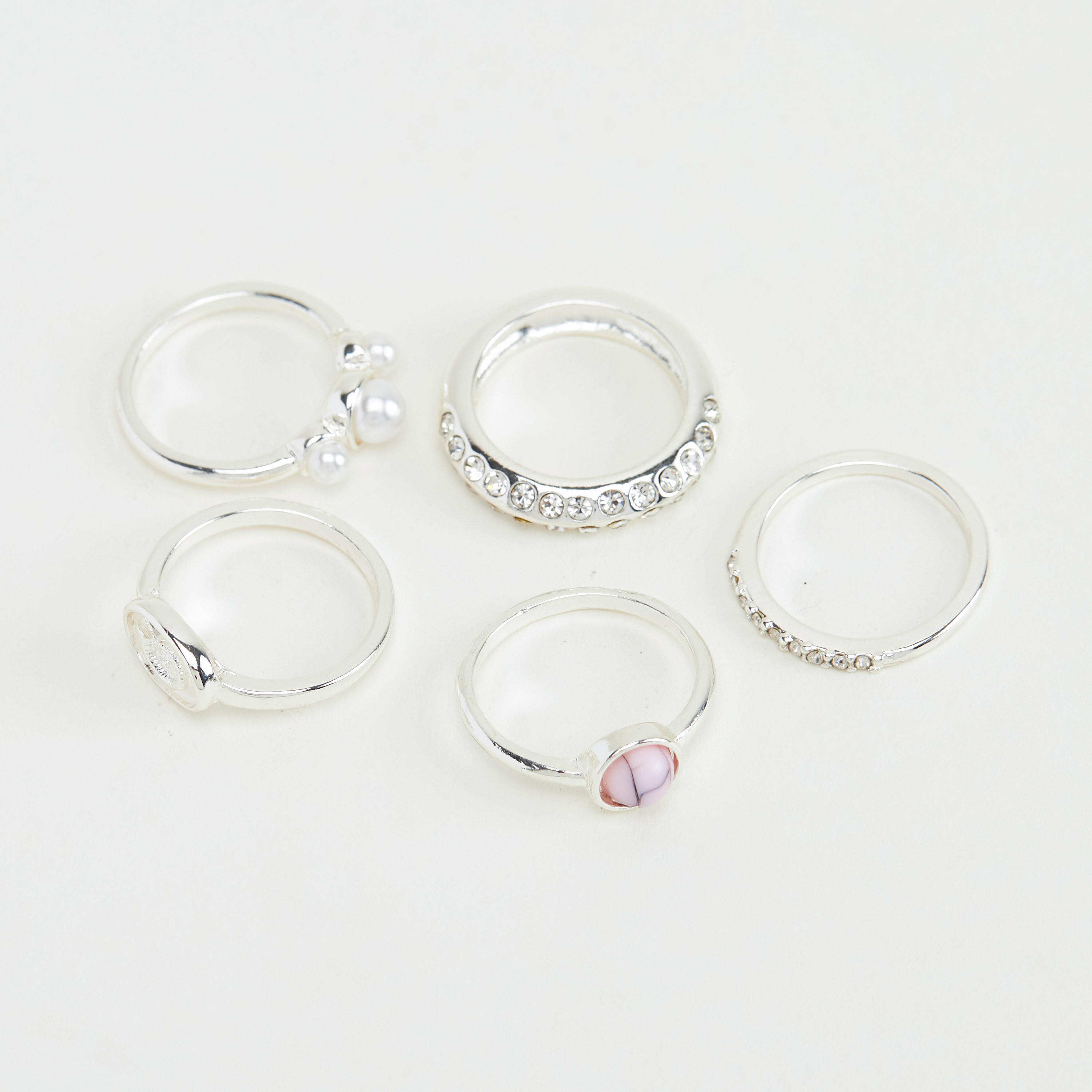 خواتم مزيّنة - طقم من 5 قطع-women-watchesandjewellery-jewellery-rings-image-4