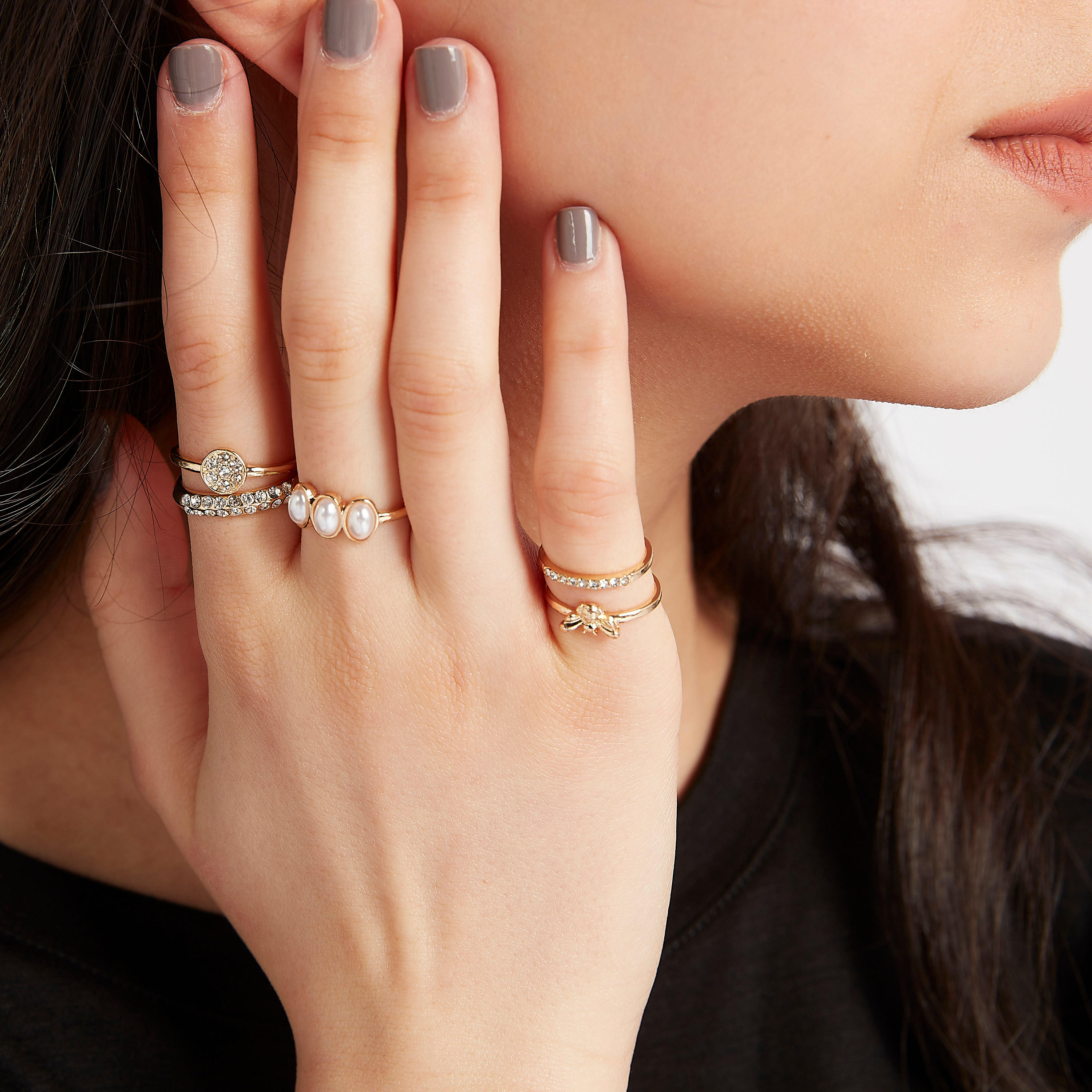 Set of 6 - Embellished Finger Ring-women-watchesandjewellery-jewellery-rings-image-2