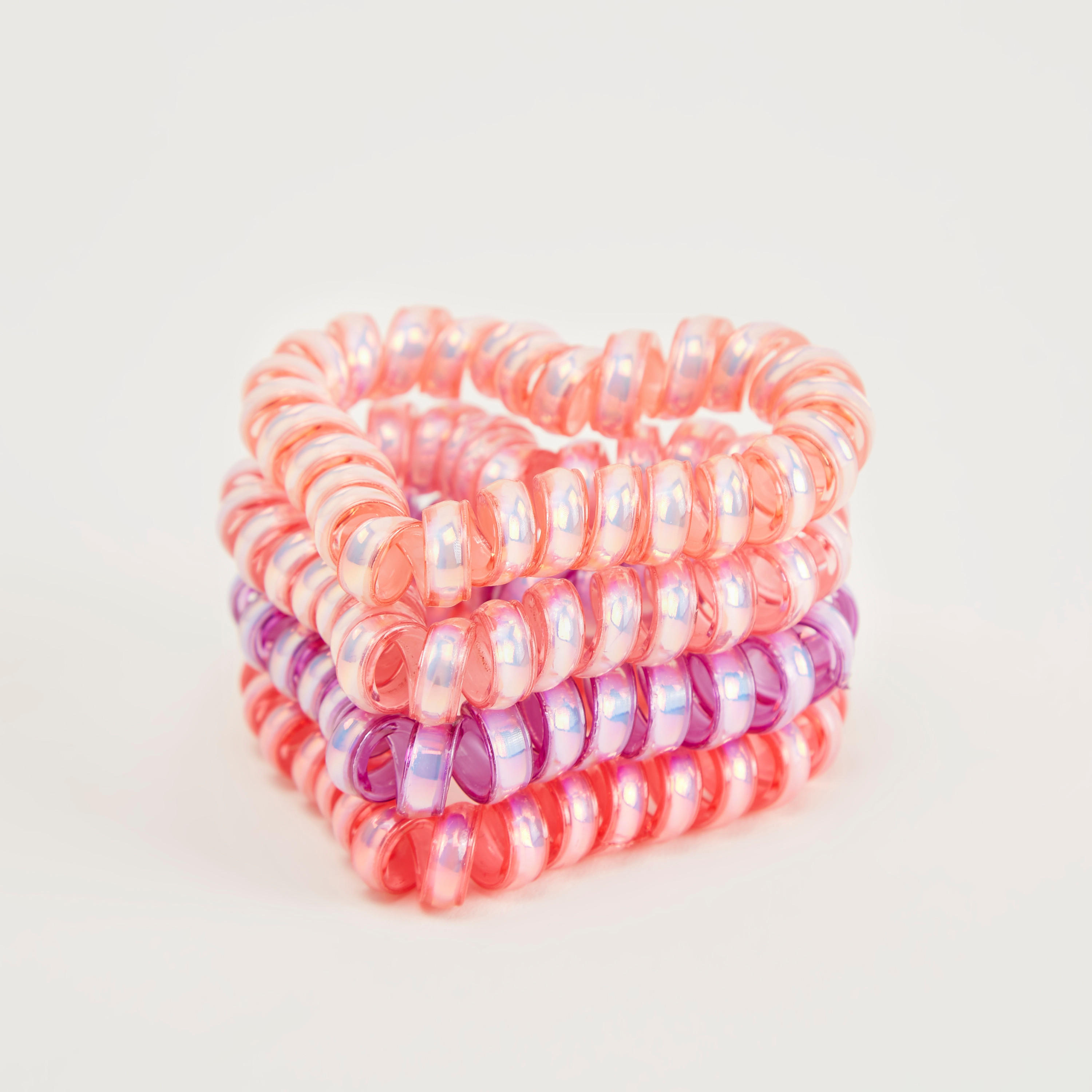 ربطة شعر جلو سادة على شكل قلب - طقم من 4 قطع-women-hairaccessories-image-3
