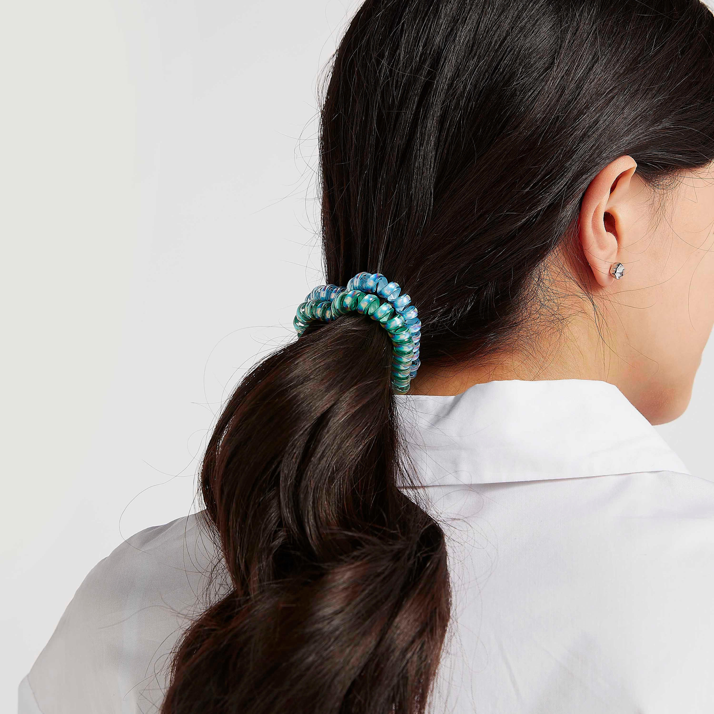 ربطة شعر لولبيّة مطّاطيّة بتصميم قلب من جلو - طقم من 4-women-hairaccessories-image-2